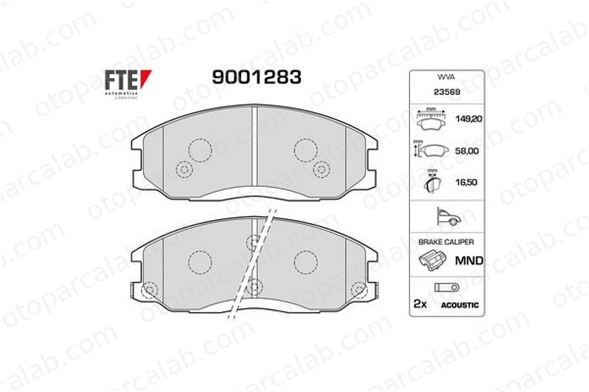 FTE 9001283 Fren Disk Balata Ön HYUNDAI H-1 / STAREX Minibüs/Otobüs SANTA FÉ I 4813008260 5810126A30