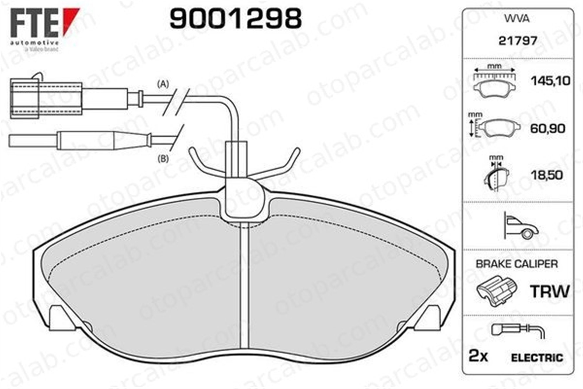 FTE 9001298 Fren Disk Balata Ön FIAT DUCATO Panelvan/Van DUCATO Platform şasi 1611458080 425117