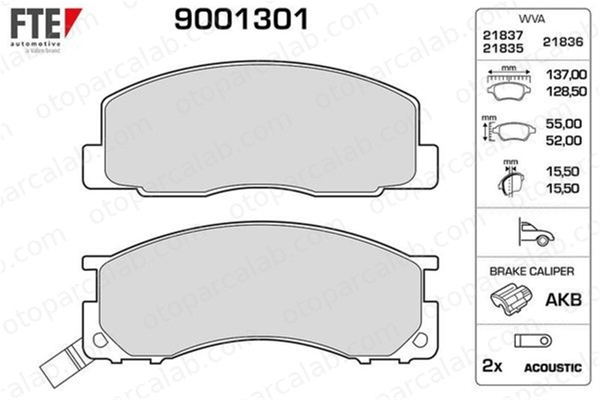 FTE 9001301 Fren Disk Balata Ön TOYOTA LITEACE Minibüs/Otobüs LITEACE Panelvan/Van 28040 28130