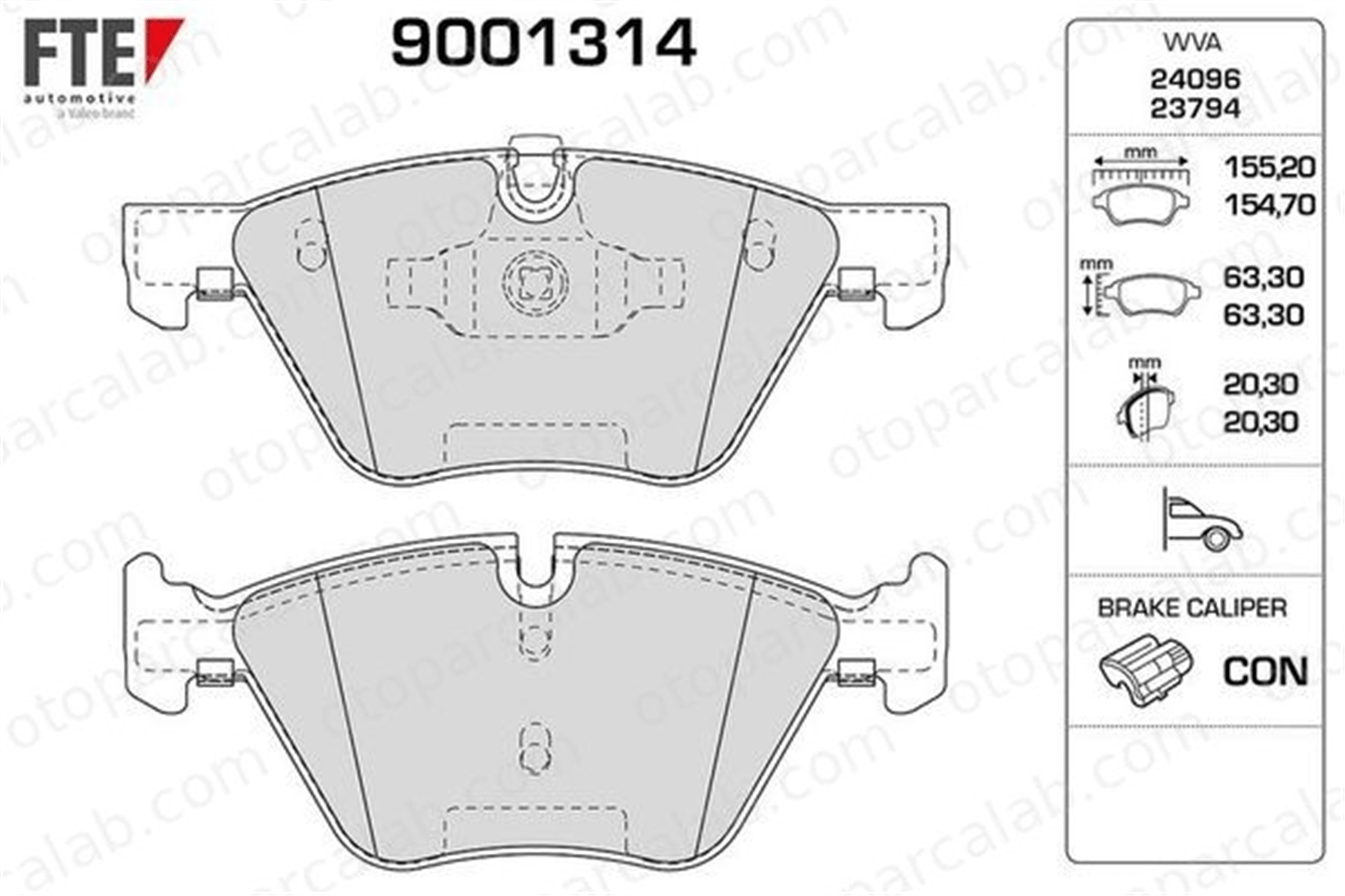 FTE 9001314 Fren Disk Balata Ön BMW 1 3 34116777772 2288856