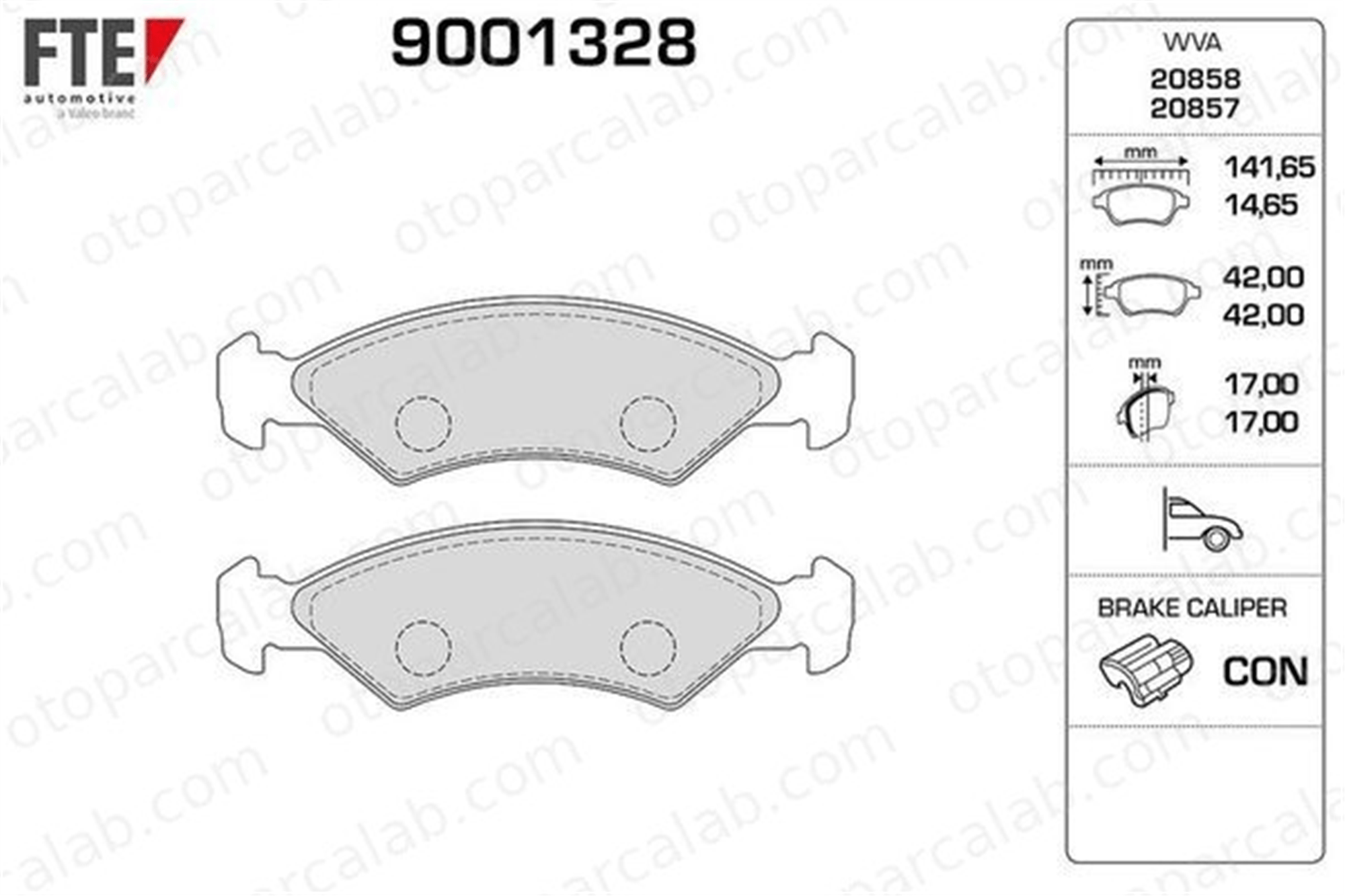 FTE 9001328 Fren Disk Balata Ön FORD FIESTA II FIESTA Kasa/eğik arka 5015917 5018193