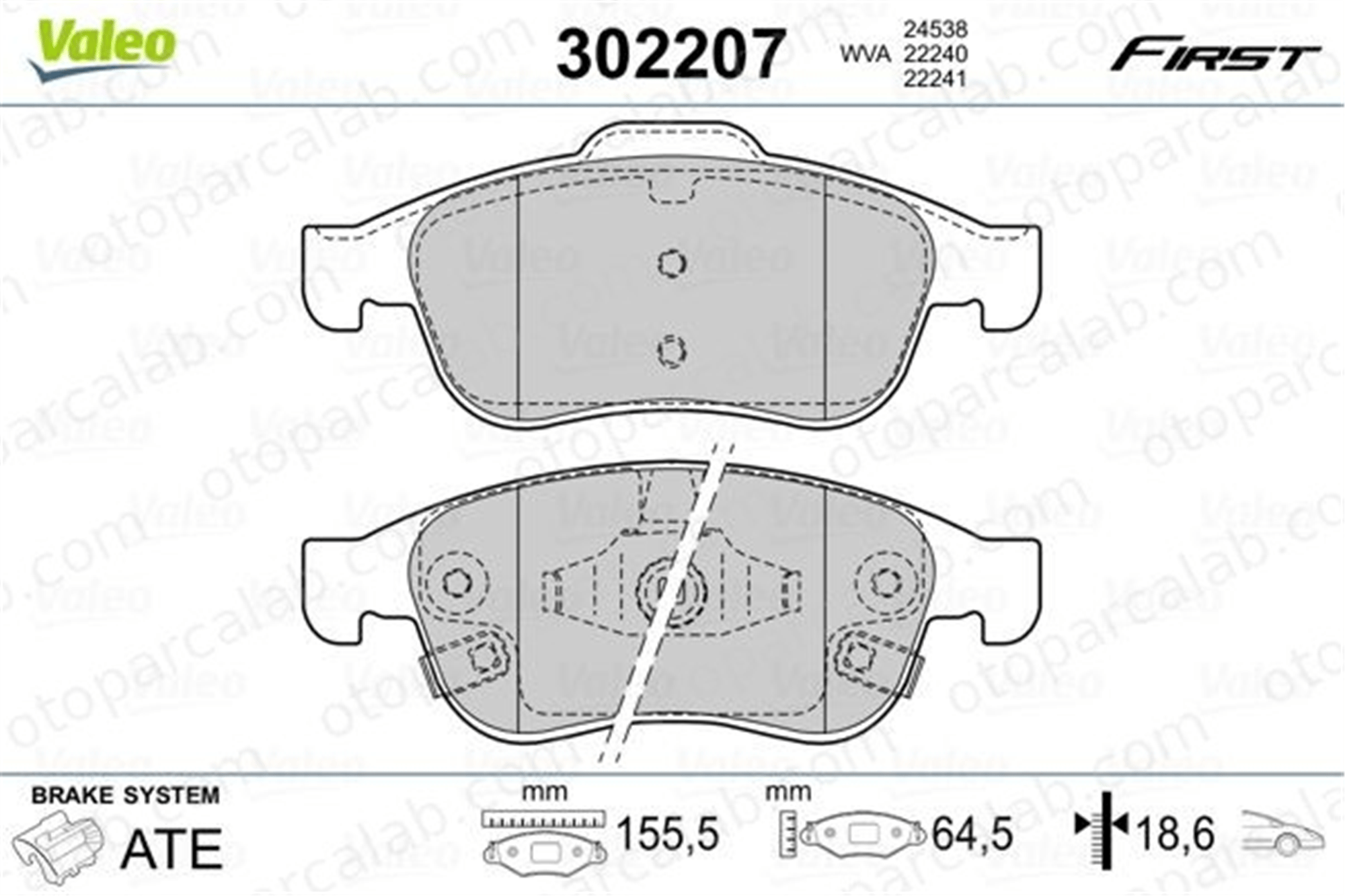 FTE 9001343 Fren Disk Balata Ön FIAT 500X JEEP RENEGADE SUV 77367213 77368048