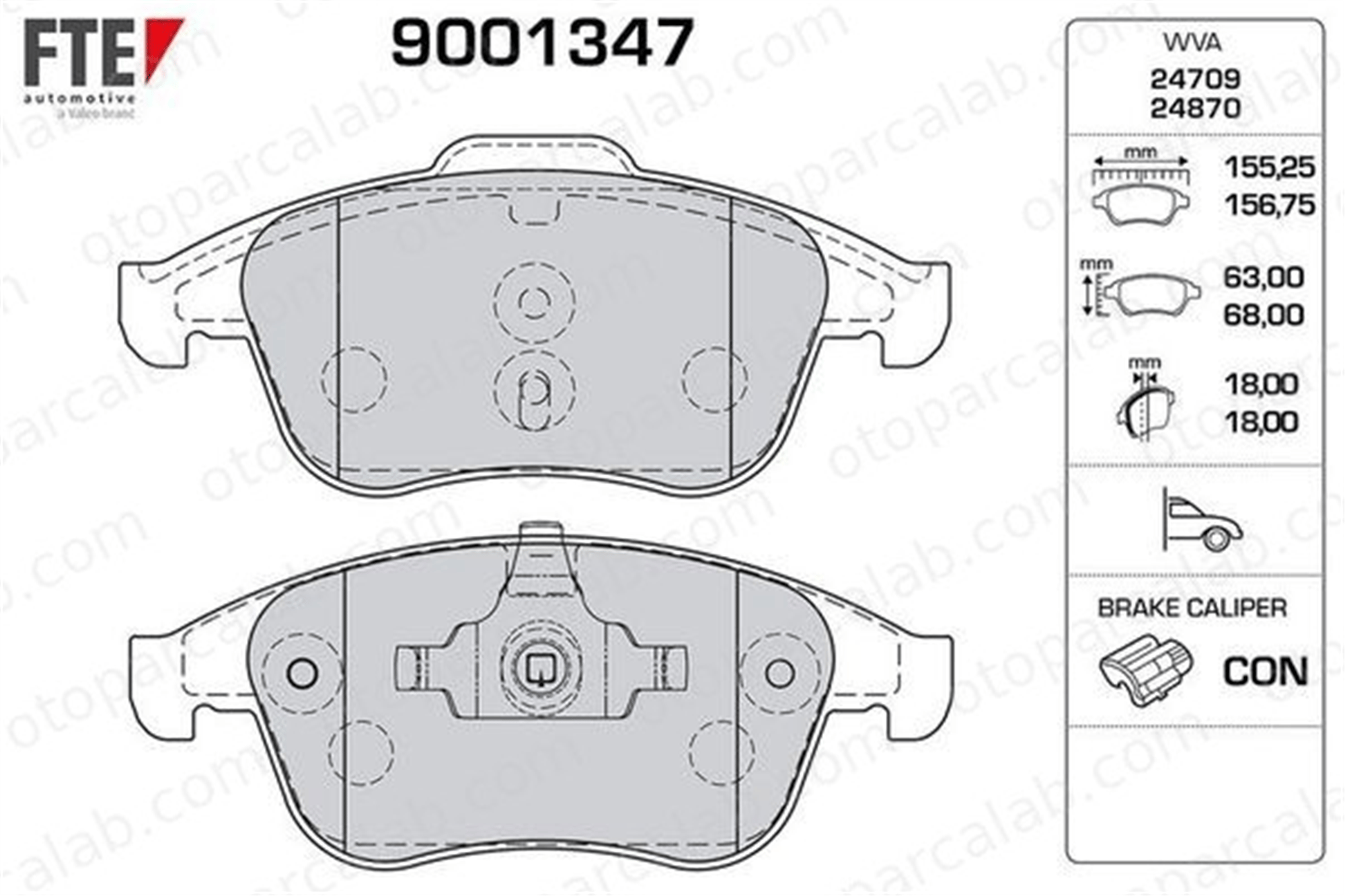 FTE 9001347 Fren Disk Balata Ön RENAULT GRAND SCÉNIC III SCÉNIC III 7711946179 410600032R