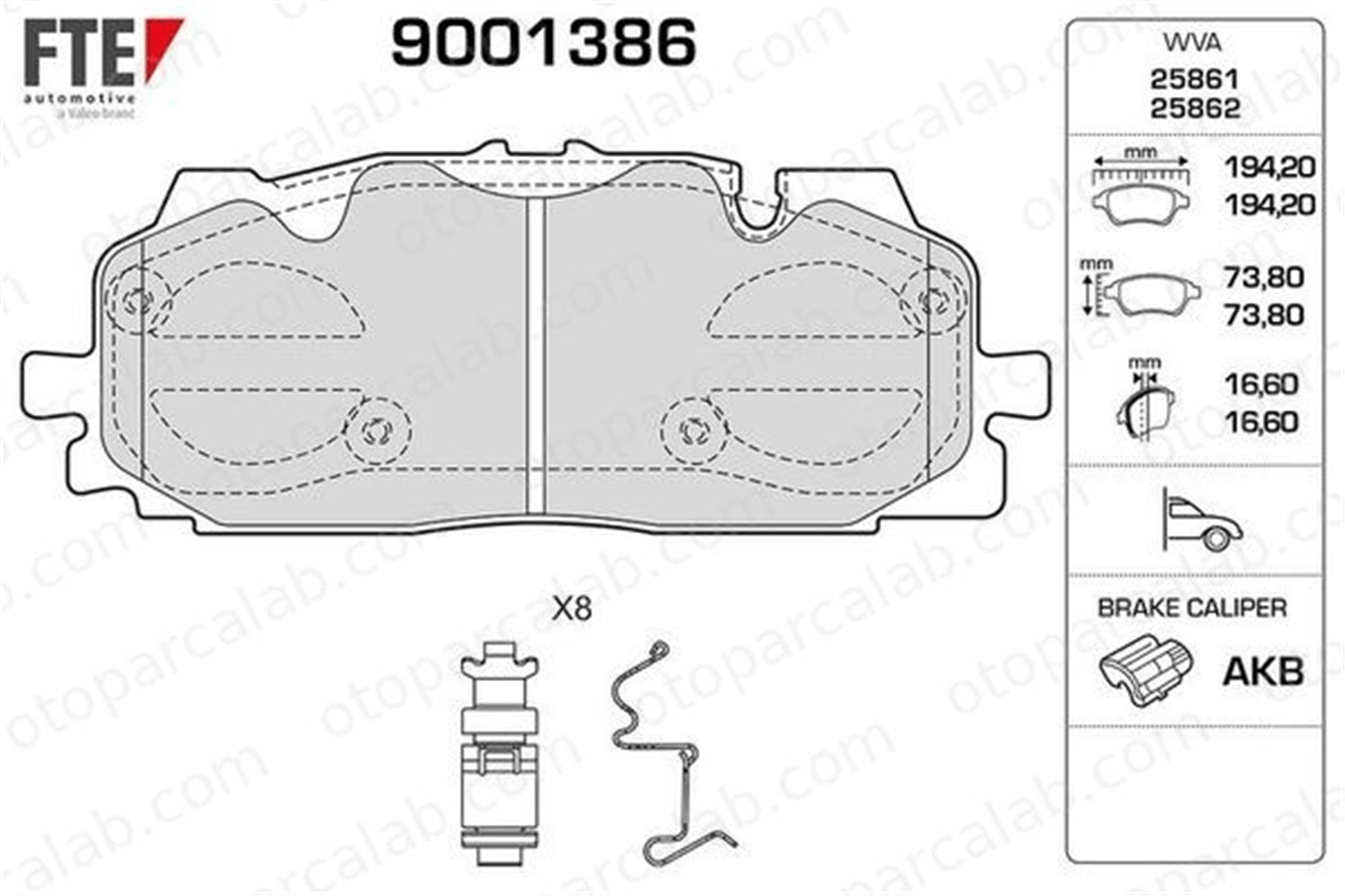 FTE 9001386 Fren Disk Balata Ön AUDI A5 Sportback A4 B9 Avant 4K0698151 4K0698151C