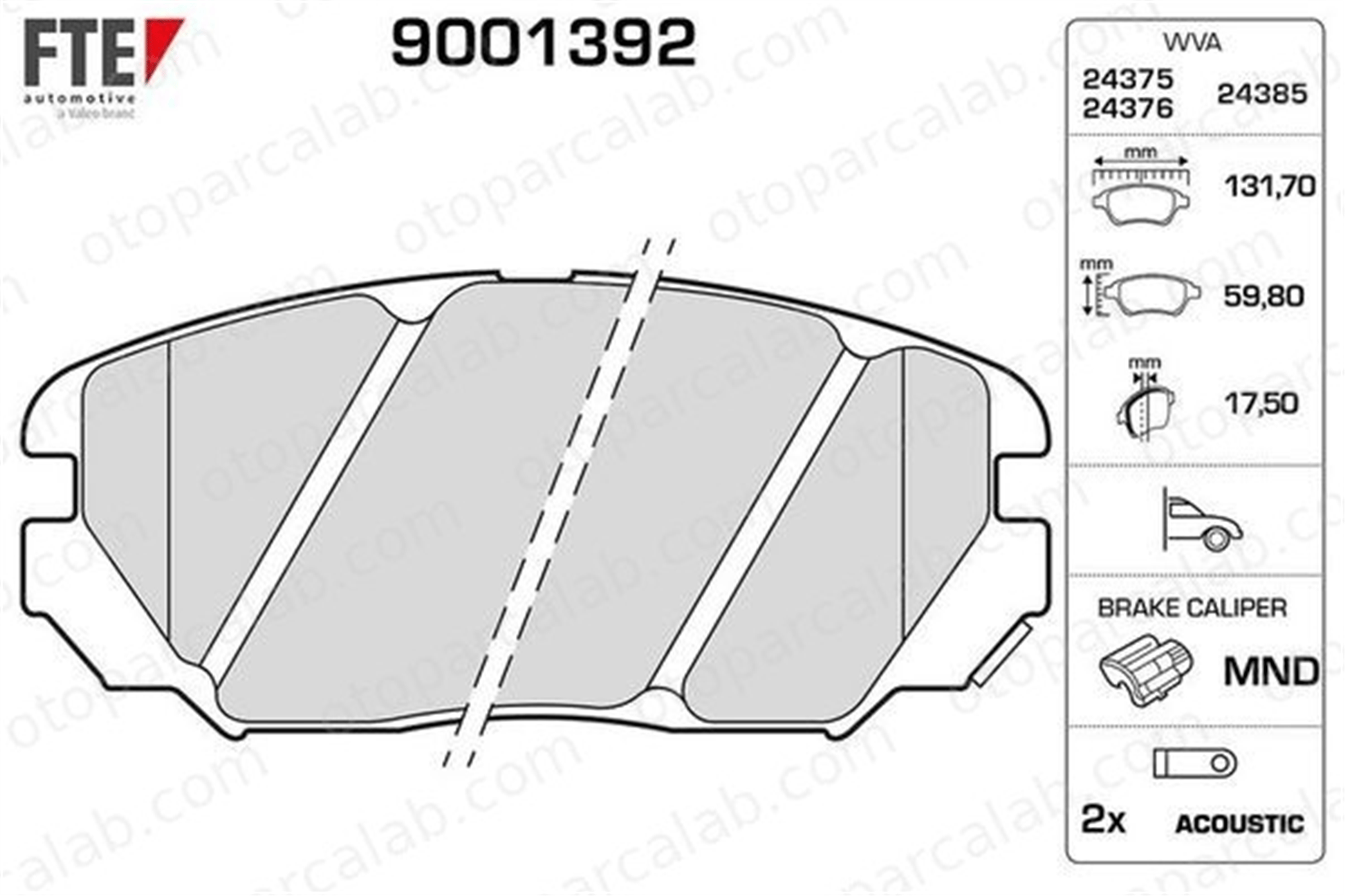 FTE 9001392 Fren Disk Balata Ön HYUNDAI SONATA V GRANDEUR 581013FA11 581013KA20