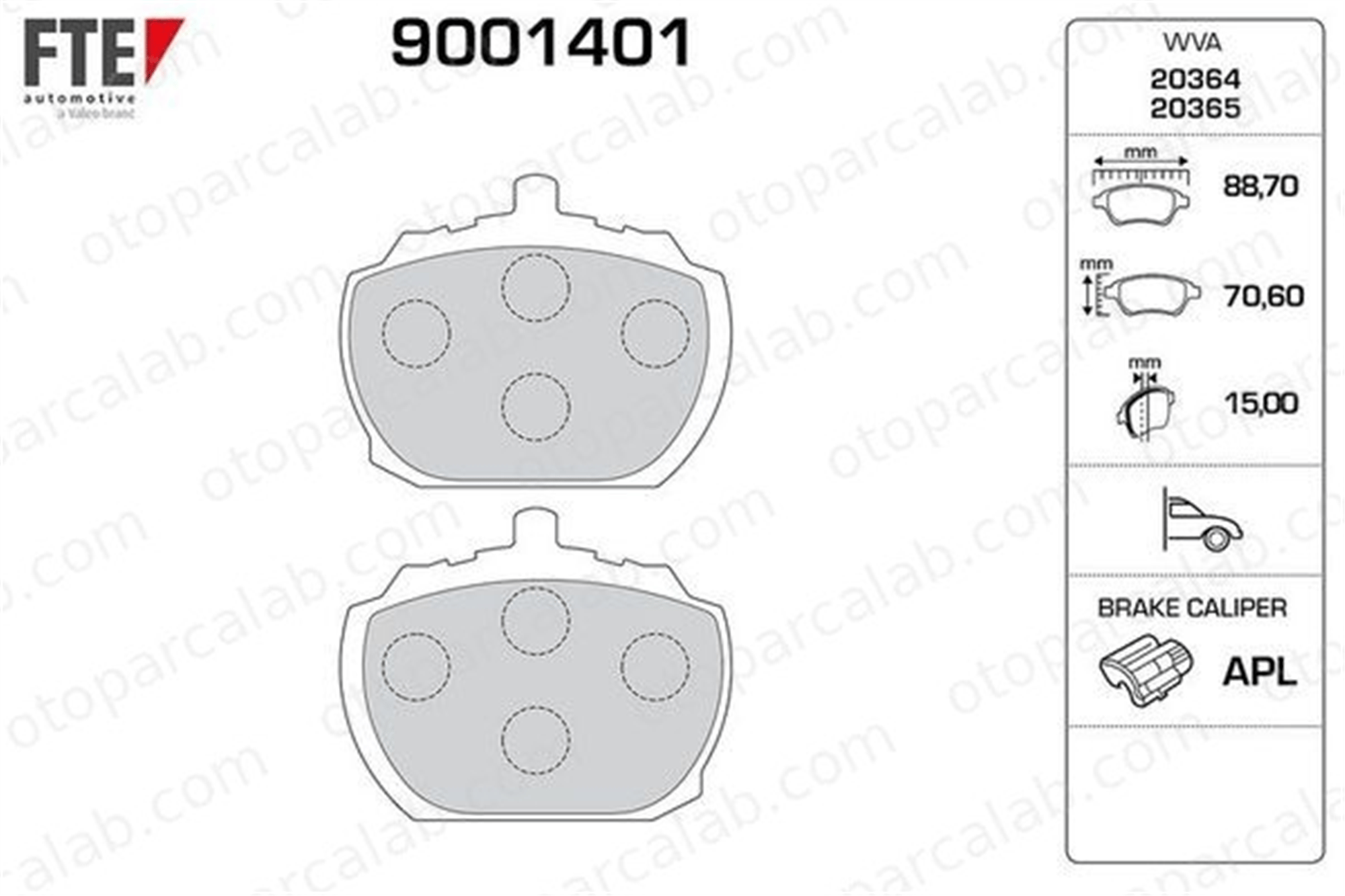 FTE 9001401 Fren Disk Balata Ön FORD TRANSIT Minibüs/Otobüs TRANSIT Panelvan/Van 513083 520243