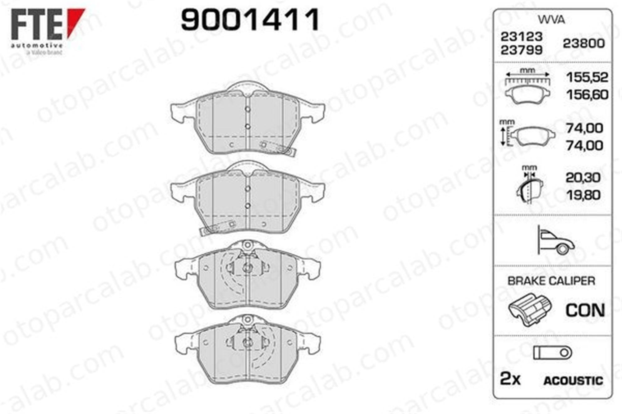 FTE 9001411 Fren Disk Balata Ön OPEL ASTRA H Station wagon ASTRA H 1605032 1605984