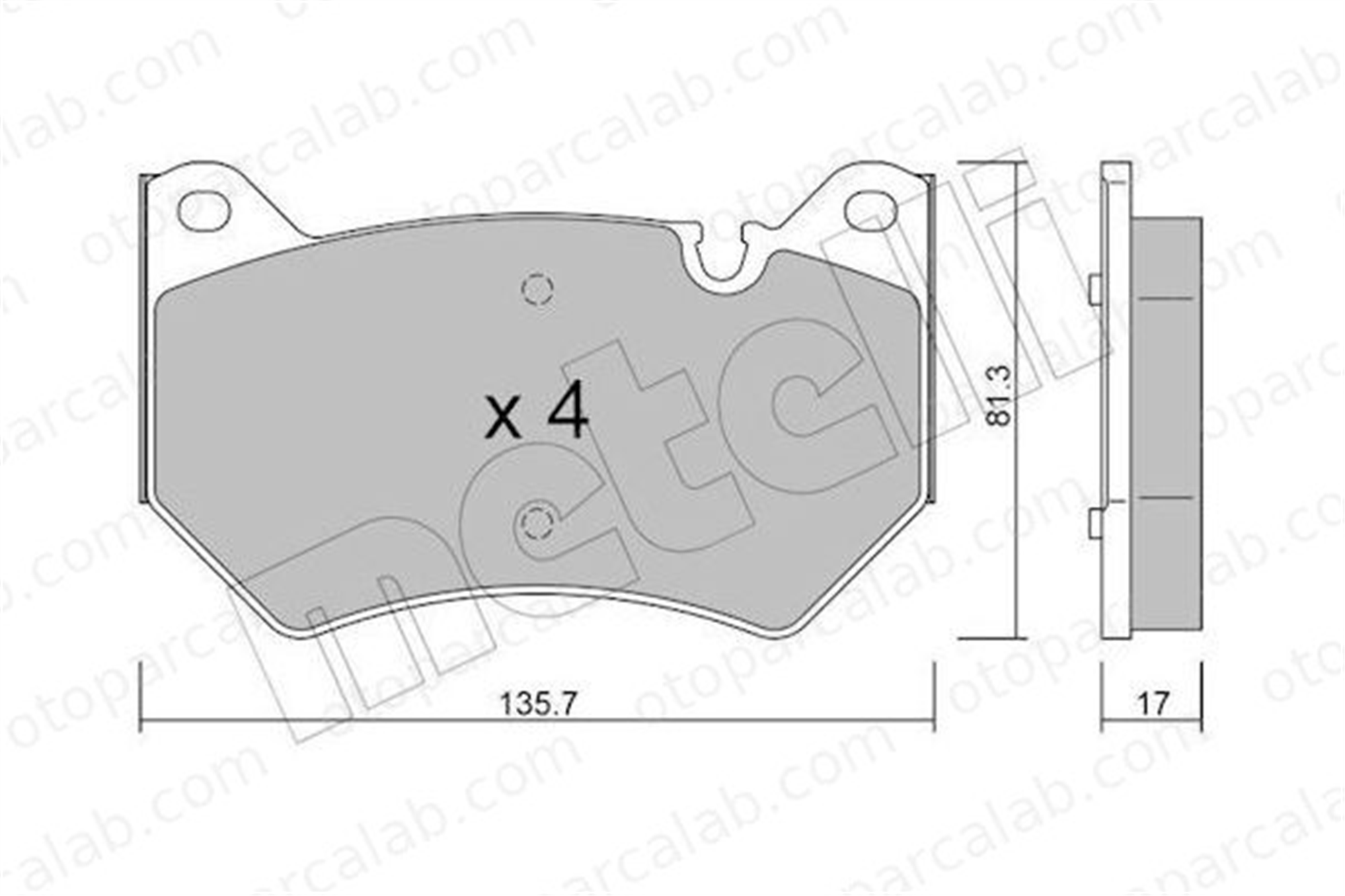 FTE 9001461 Fren Disk Balata Ön AUDI Q5 Q5 Sportback 80A698151C 80A698151H