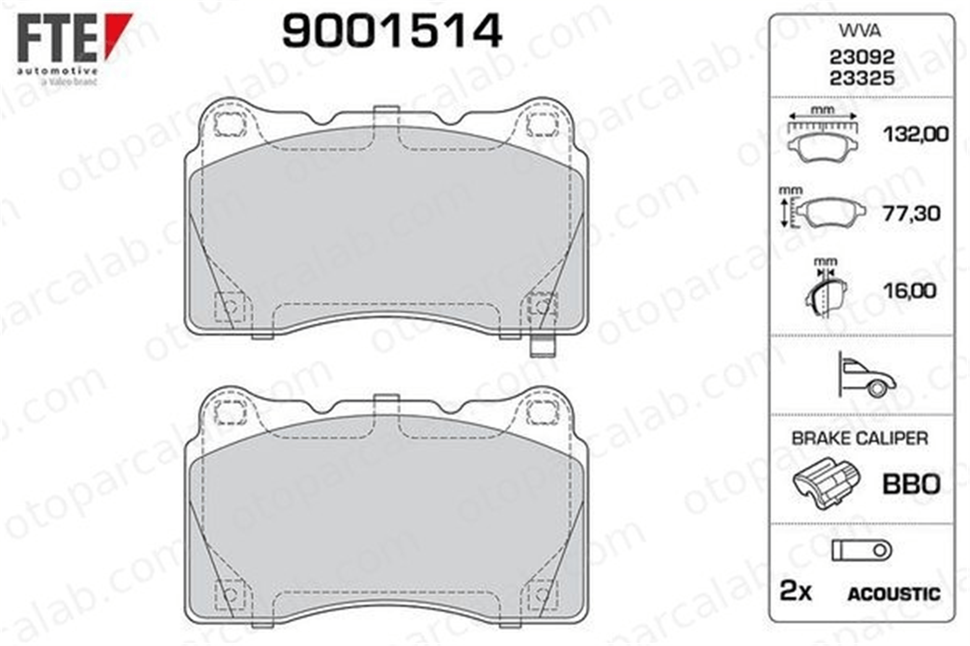 FTE 9001514 Fren Disk Balata Ön SUBARU IMPREZA Hatchback IMPREZA Sedan 26296FE040 26296FE041