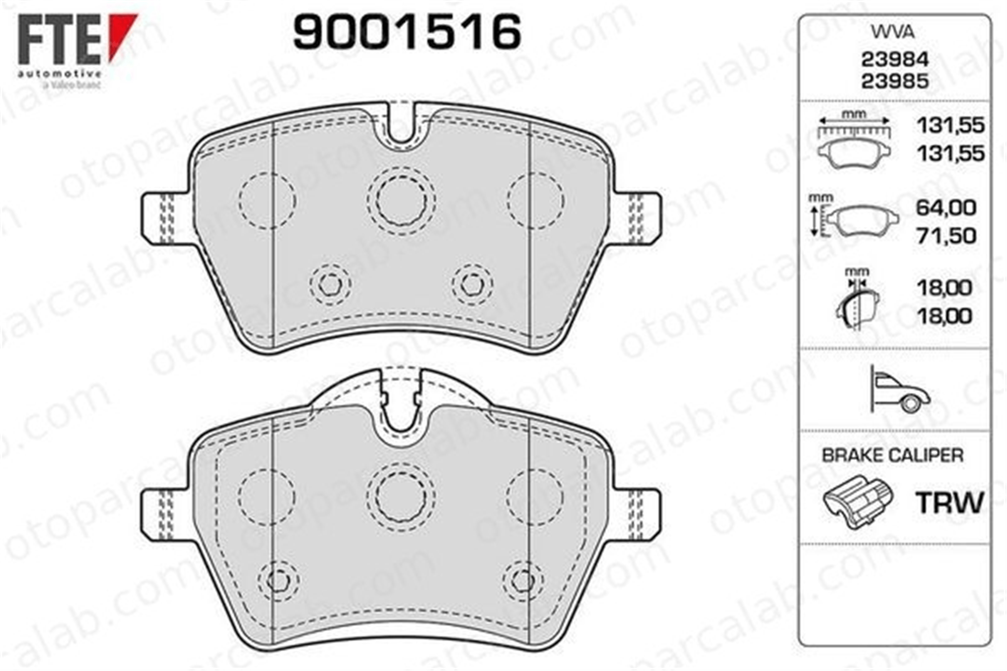 FTE 9001516 Fren Disk Balata Ön MINI MINI MINI COUNTRYMAN 34112289146 34112289147