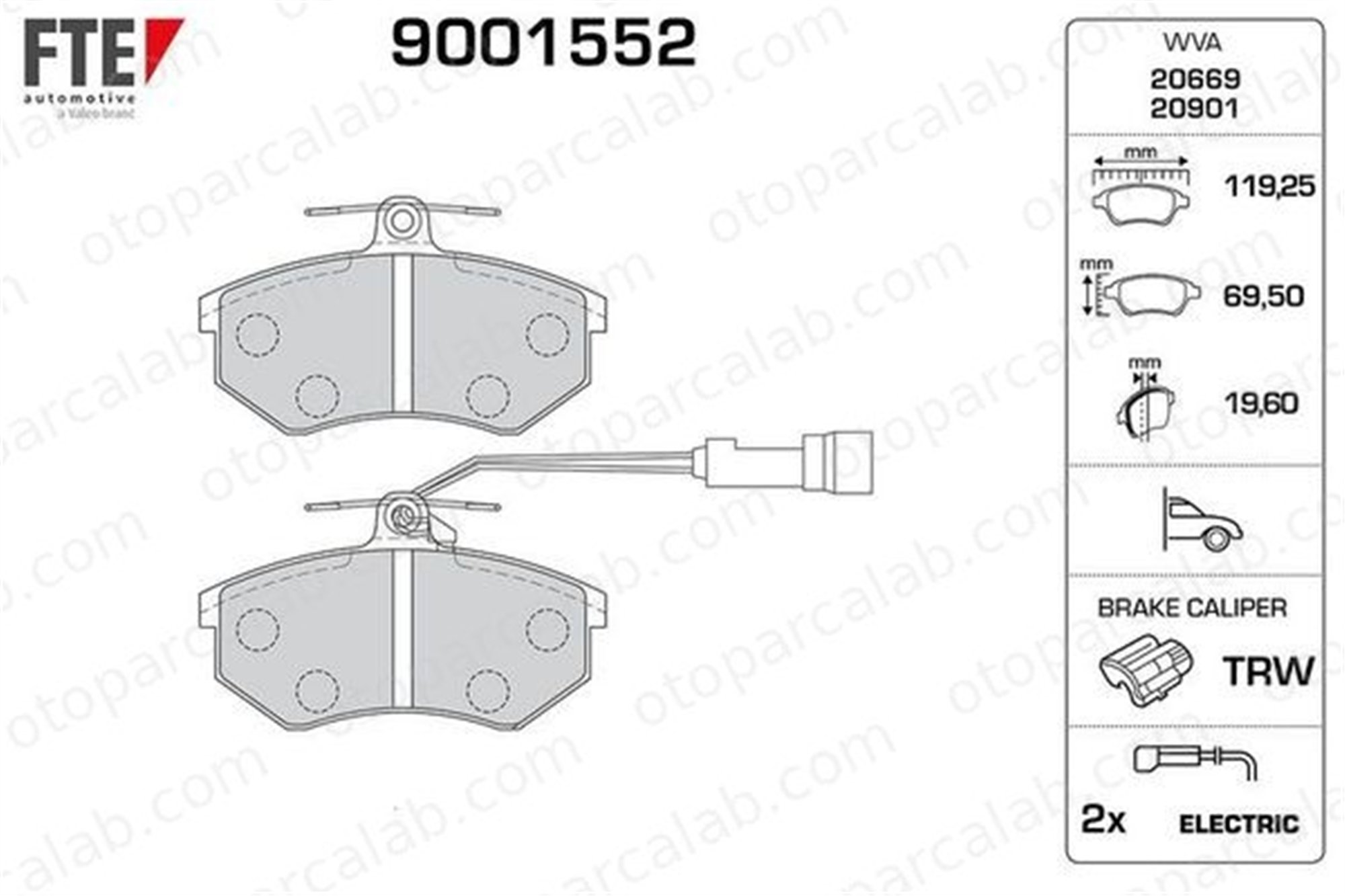 FTE 9001552 Fren Disk Balata Ön AUDI 100 C3 Avant 100 C3 Sedan 431698151D 431698151F