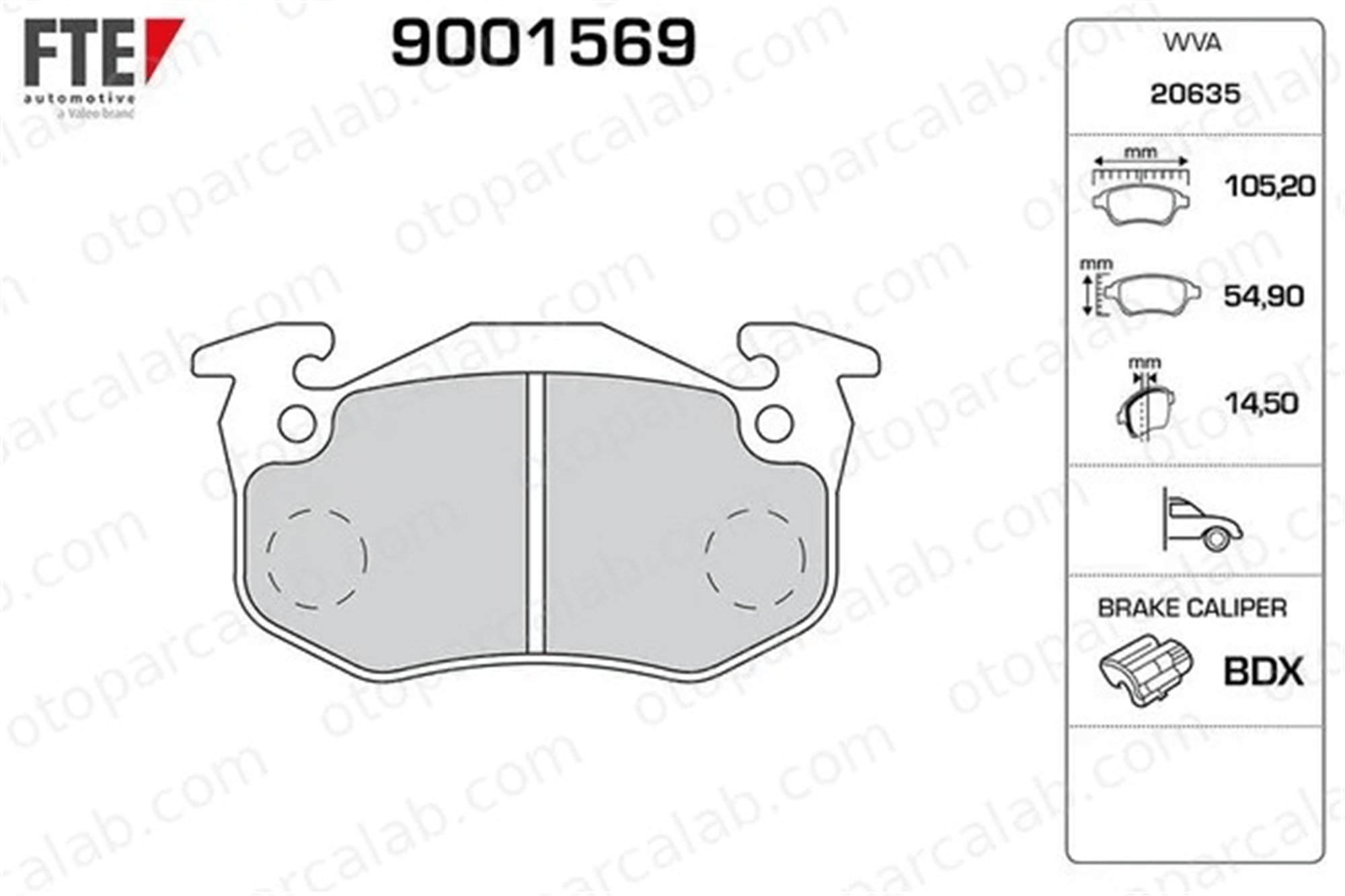 FTE 9001569 Fren Disk Balata Ön RENAULT RAPID Kasa/büyük limuzin SUPER 5 7701202710 7701202891