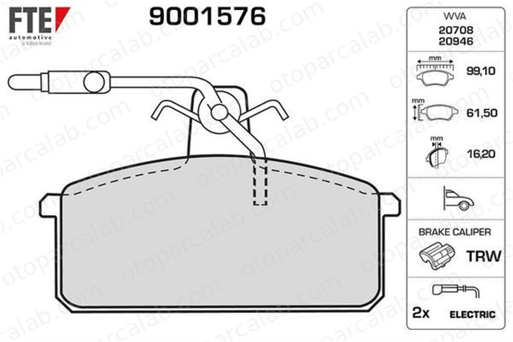FTE 9001576 Fren Disk Balata Ön LANCIA A 112 DELTA I 5888150 5892483