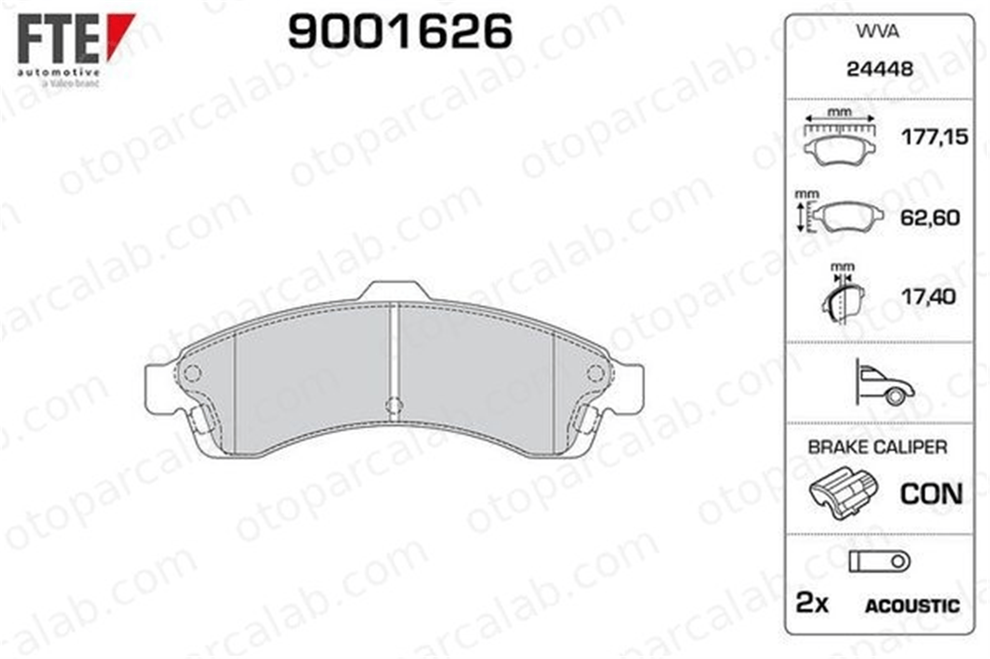 FTE 9001626 Fren Disk Balata Ön CHEVROLET TRAILBLAZER ISUZU ASCENDER 88964424 8889644240