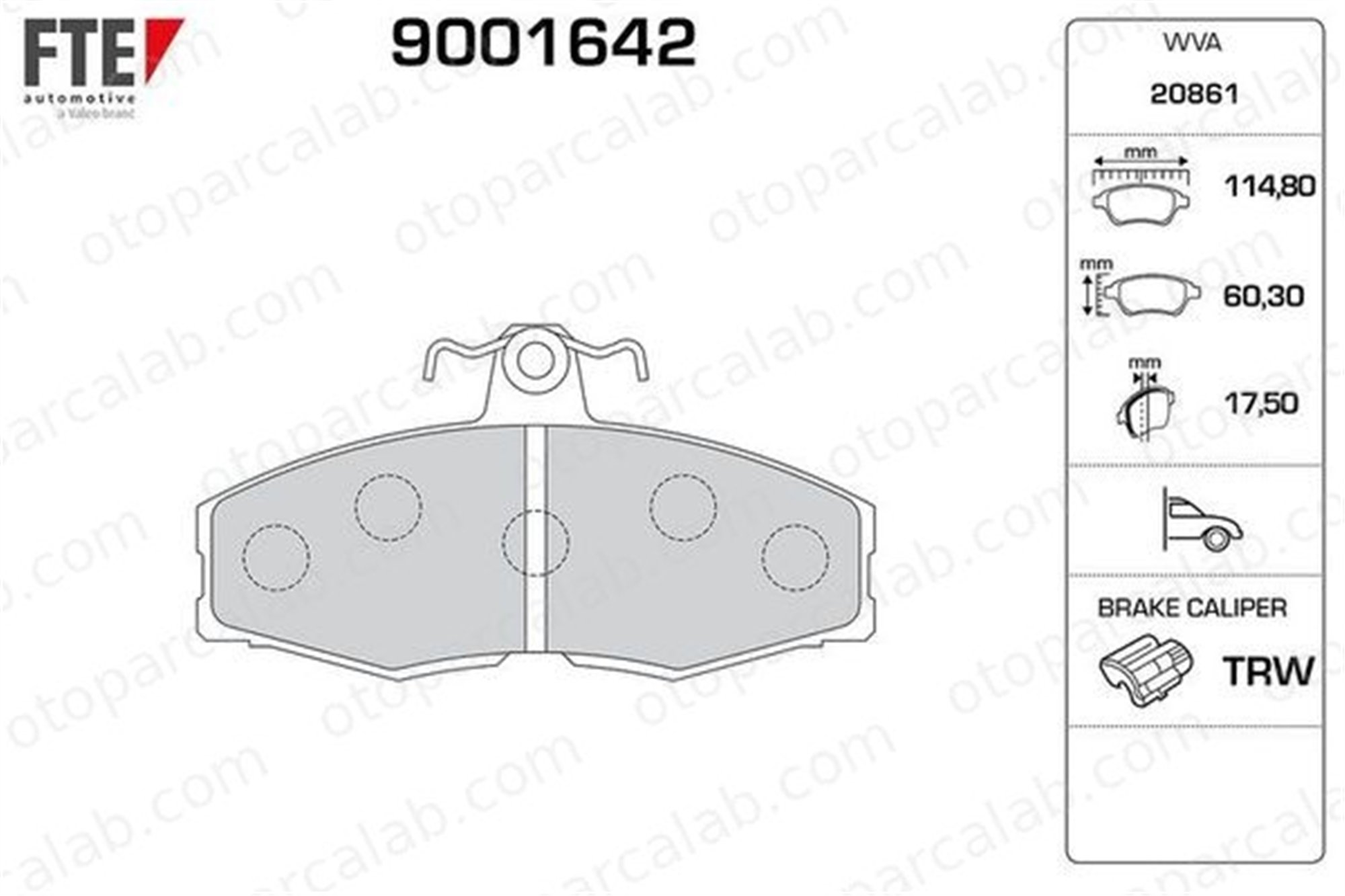 FTE 9001642 Fren Disk Balata Ön SKODA FAVORIT FORD SIERRA II Hatchback 1661468 5018981