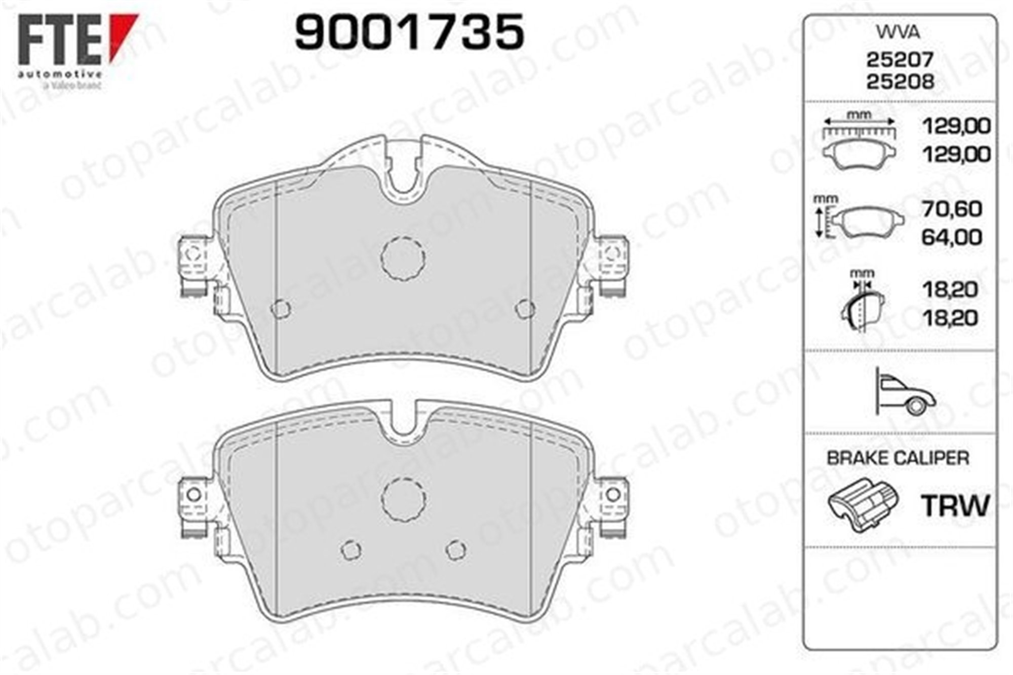 FTE 9001735 Fren Disk Balata Ön BMW 5 5 Touring 34106863293 34106874034