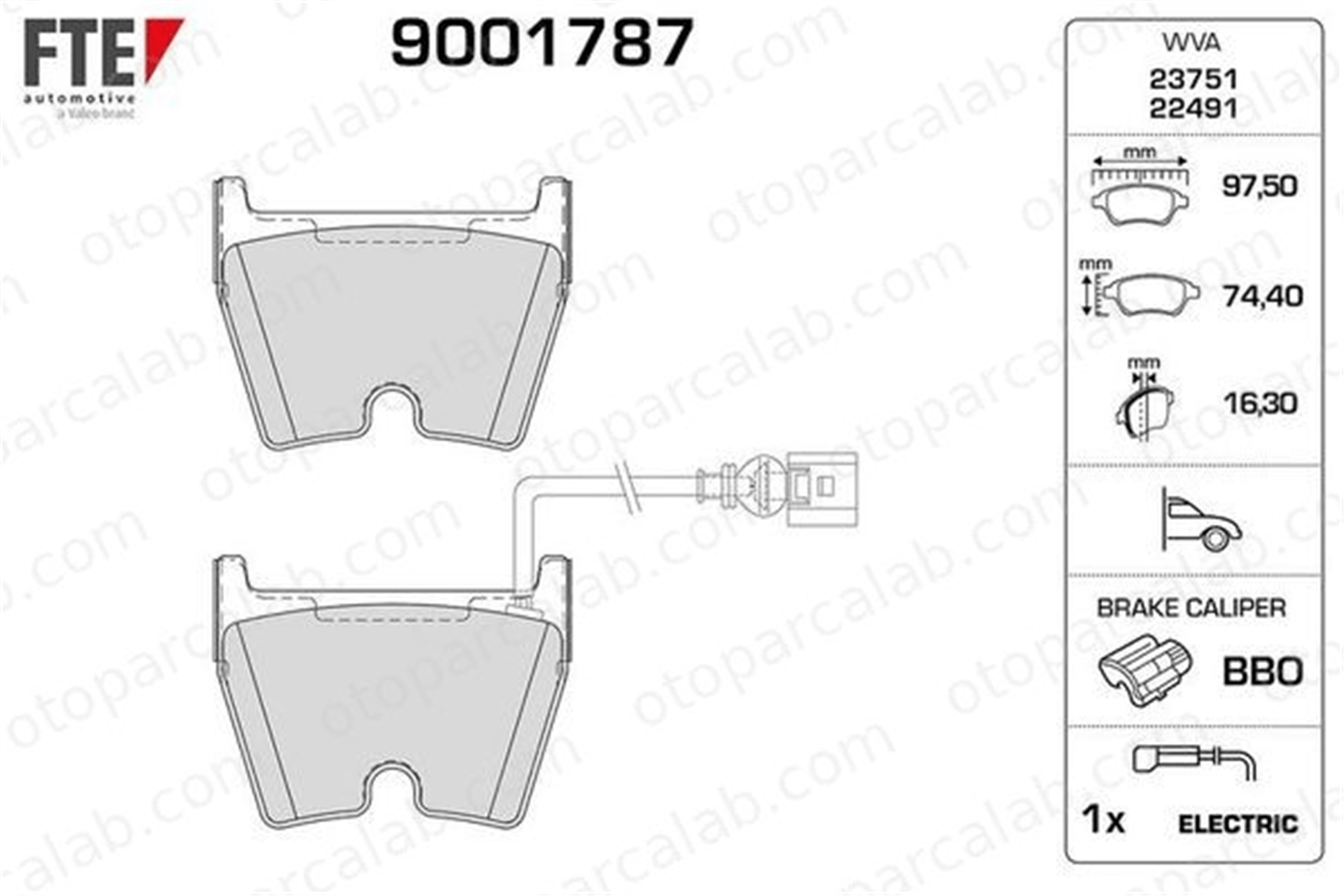 FTE 9001787 Fren Disk Balata Ön AUDI Q3 A3 Sportback 8U0698151E 8U0698151F