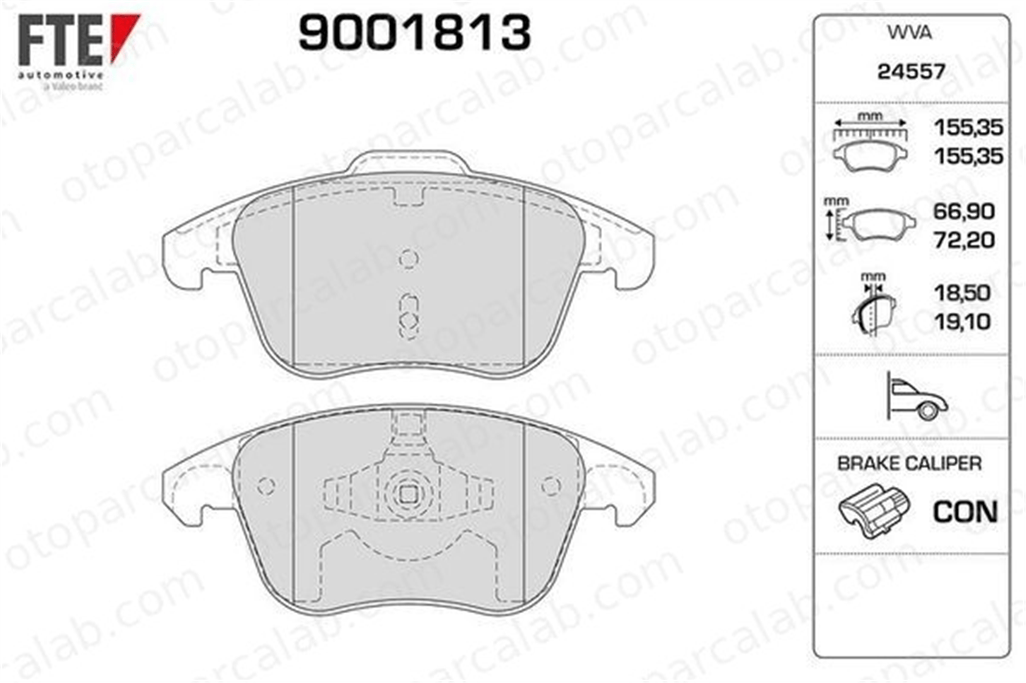 FTE 9001813 Fren Disk Balata Ön PEUGEOT 308 SW I 208 II 1609987980 1636411180