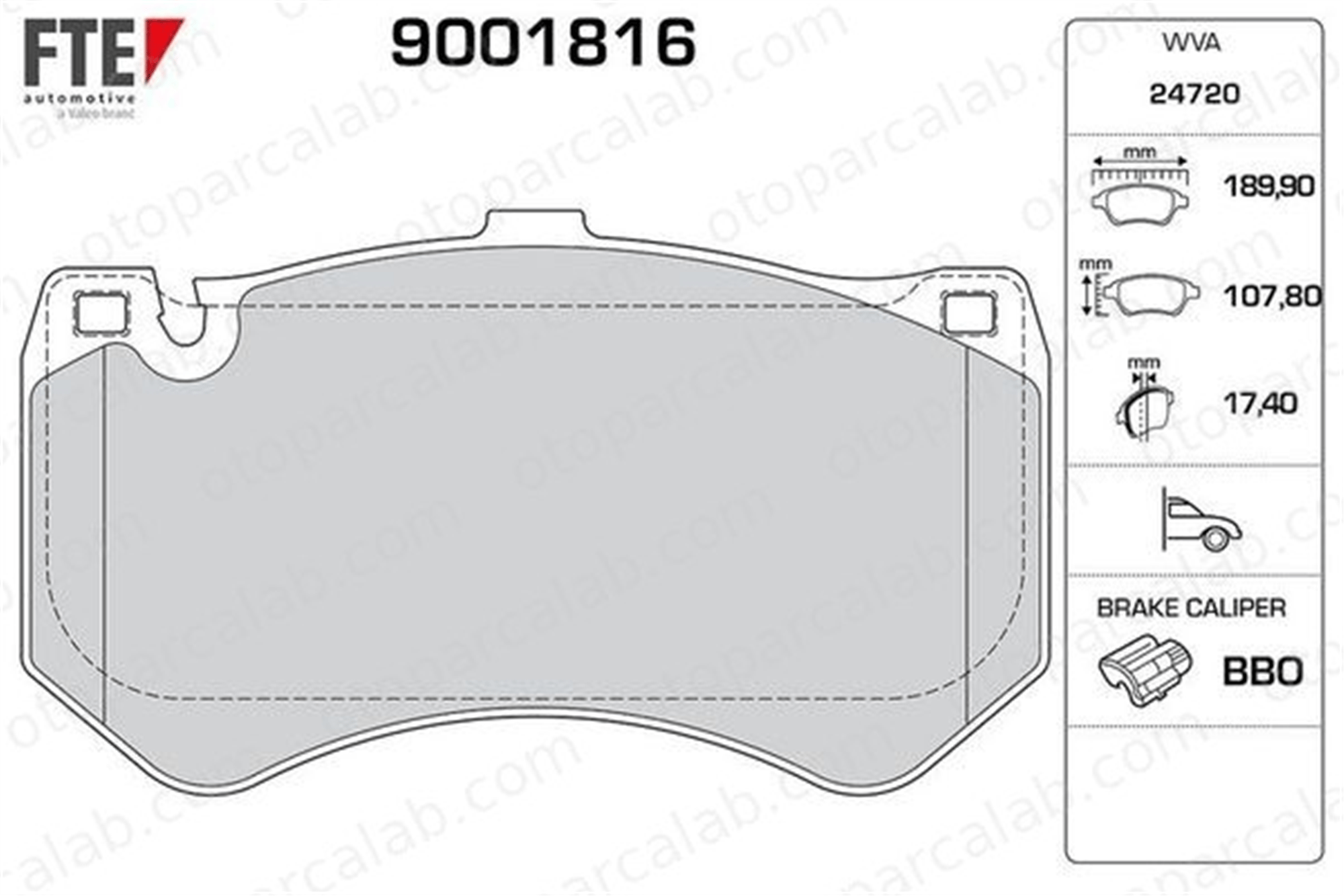 FTE 9001816 Fren Disk Balata Ön MERCEDES-BENZ AMG GT AMG GT Roadster 4204700 4208905