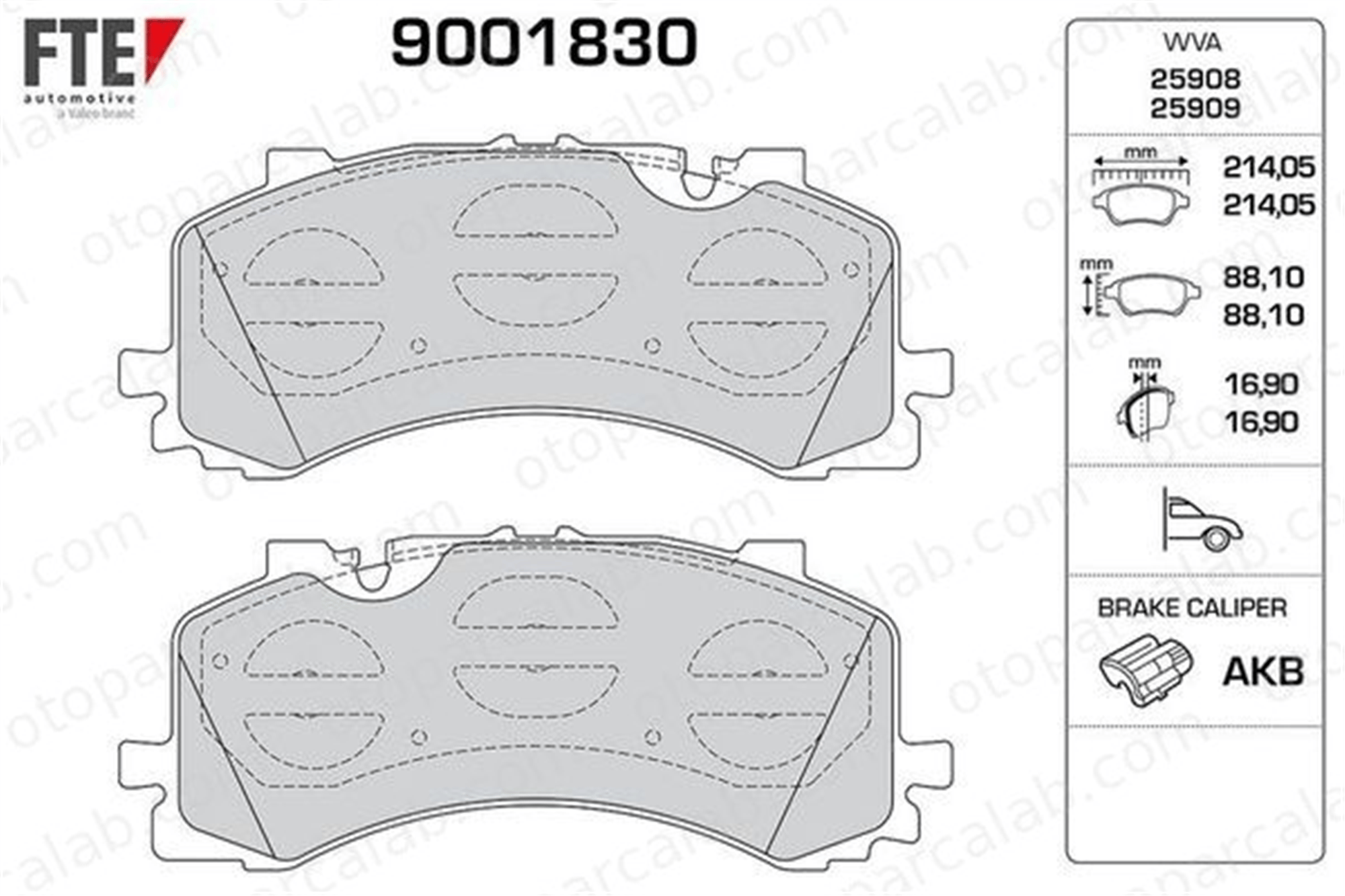FTE 9001830 Fren Disk Balata Ön AUDI Q7 A7 Sportback 4M0698151AH 4M0698151AL