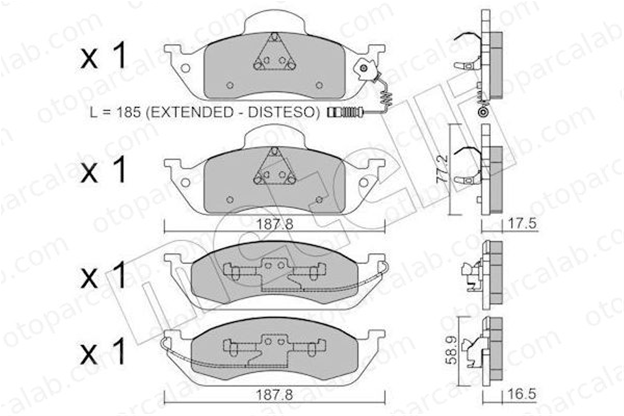 FTE 9001852 Fren Disk Balata Ön MERCEDES-BENZ M-SERISI R-SERISI 1634200020 1634200320