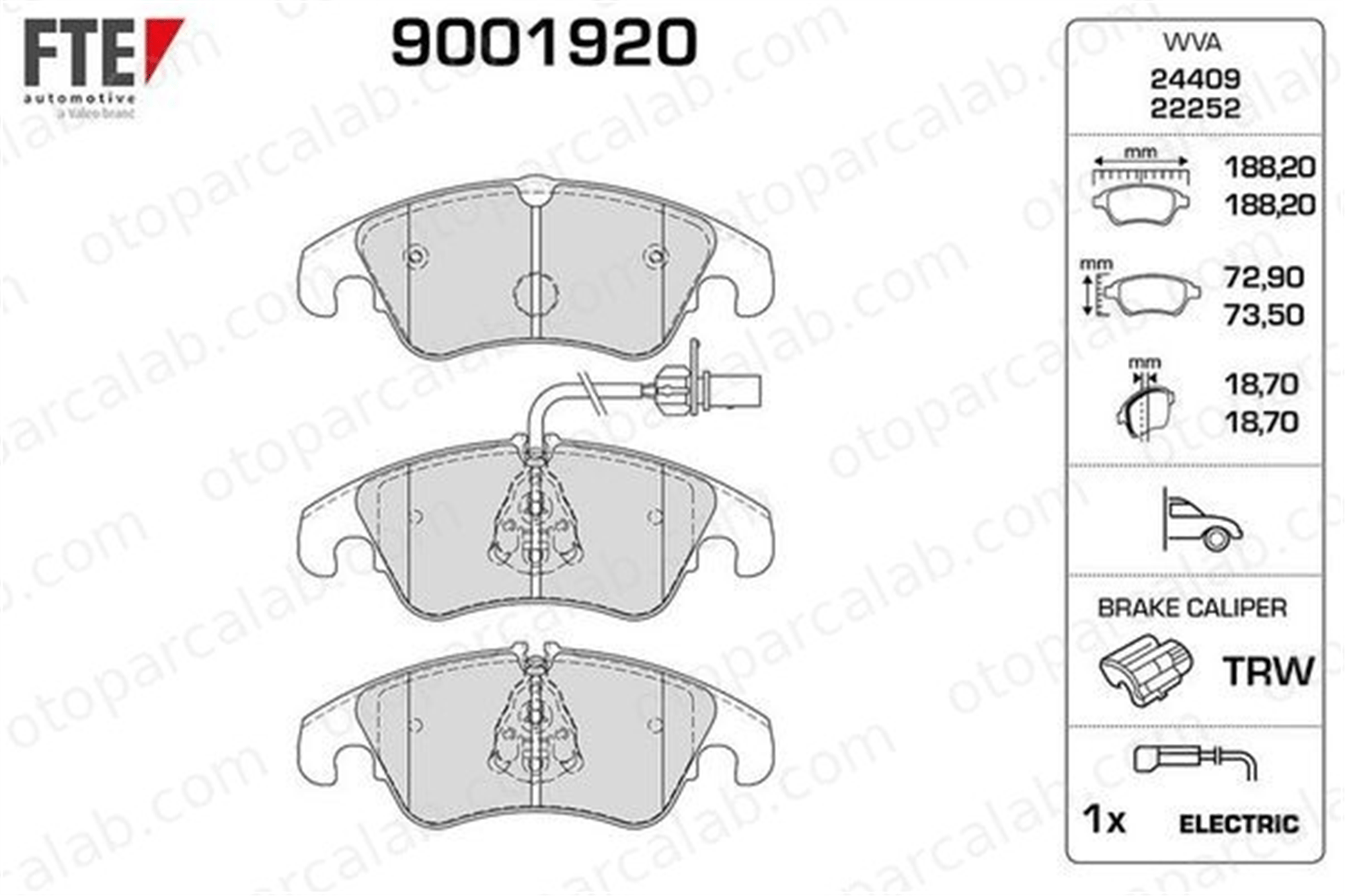 FTE 9001920 Fren Disk Balata Ön AUDI A6 C7 A6 C7 Avant 4G0698151AA 8K0698151C