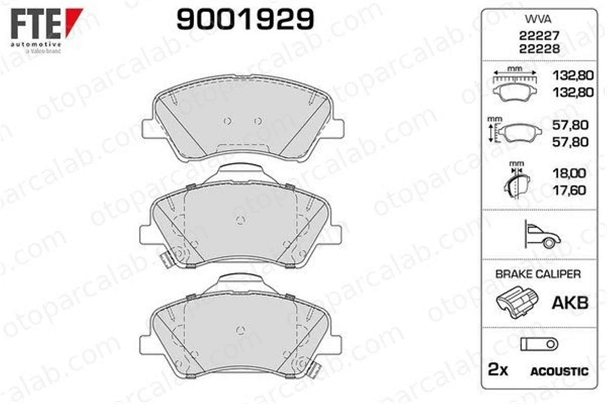 FTE 9001929 Fren Disk Balata Ön KIA RIO IV STONIC 58101 H8A55