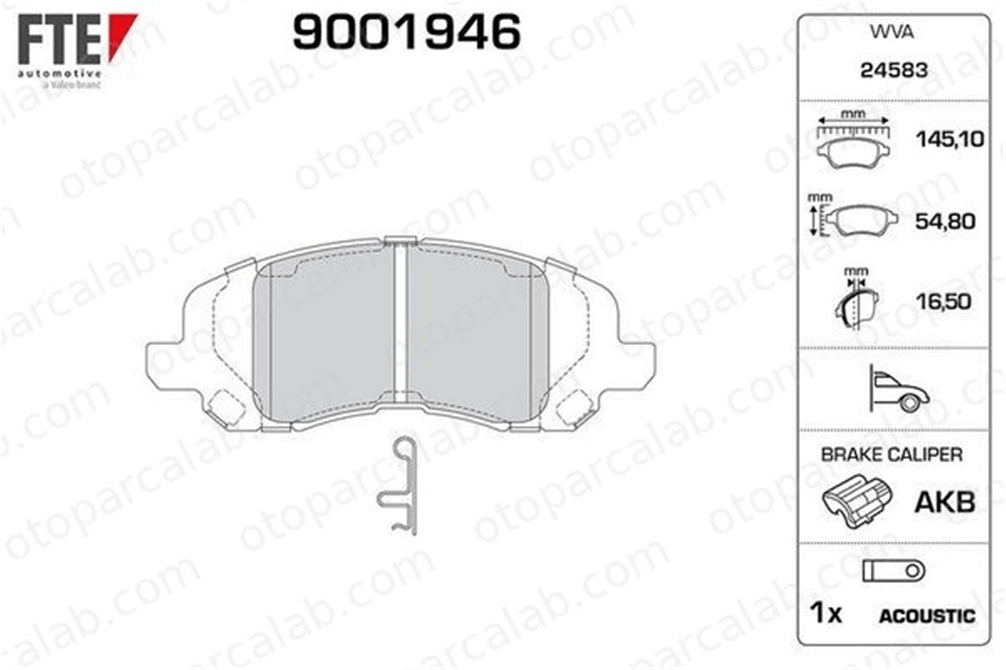 FTE 9001946 Fren Disk Balata Ön JEEP COMPASS DODGE CALIBER 68020494AA 5191217AA
