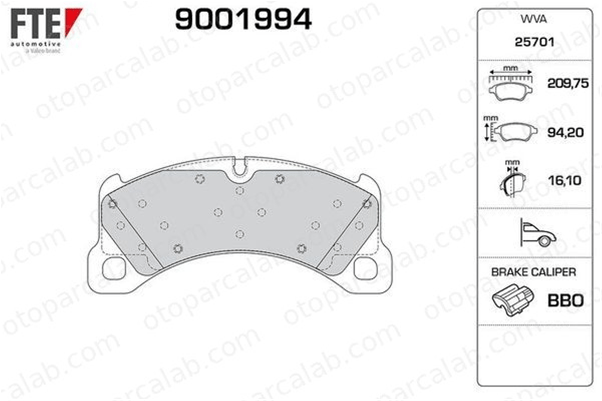 FTE 9001994 Fren Disk Balata Ön PORSCHE MACAN PANAMERA 95B698151E 95B698151S