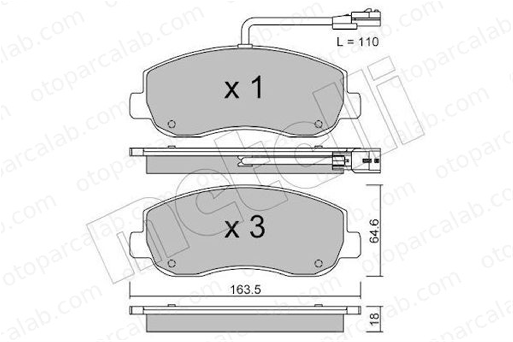 FTE 9002046 Fren Disk Balata Ön RENAULT MASTER III Panelvan/Van OPEL MOVANO B Panelvan/Van 4419950 4106000Q0L