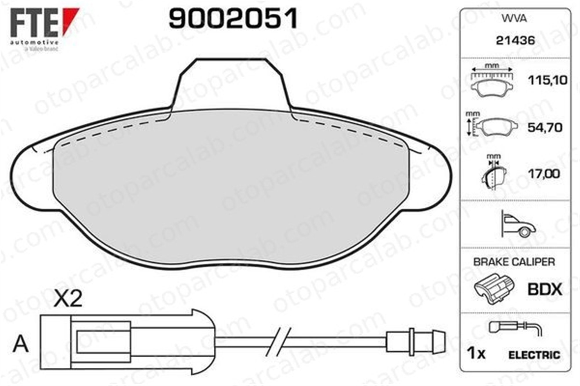 FTE 9002051 Fren Disk Balata Ön FIAT PUNTO PANDA 77365191 77362479