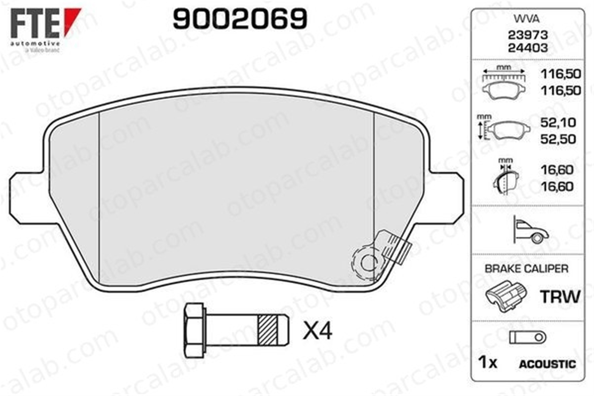 FTE 9002069 Fren Disk Balata Ön OPEL AGILA SUZUKI SWIFT III 7701208422 41060AX625