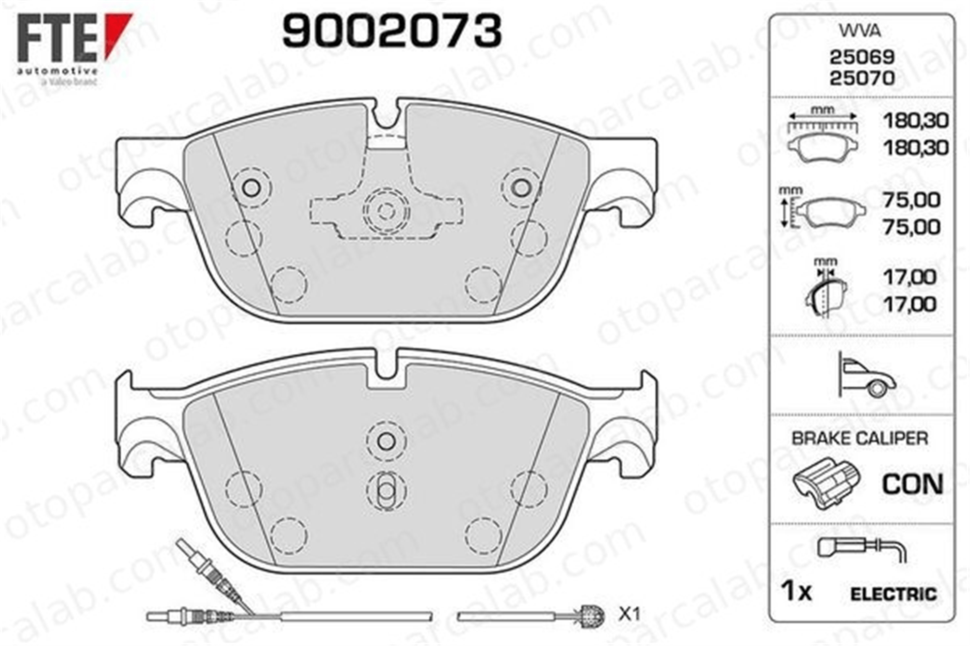 FTE 9002073 Fren Disk Balata Ön PEUGEOT 508 I 508 SW I 1610104080 1611839380