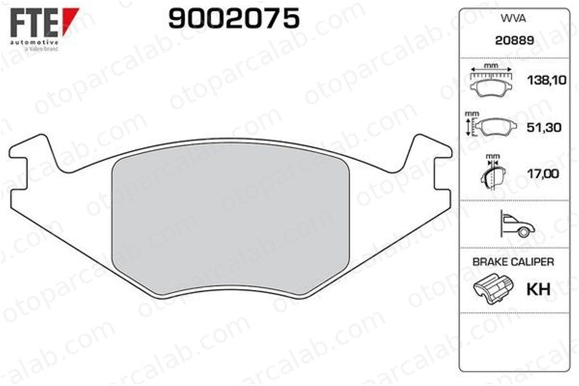 FTE 9002075 Fren Disk Balata Ön VW PASSAT B2 PASSAT B2 Variant 191698151F191698151E191698151A19
