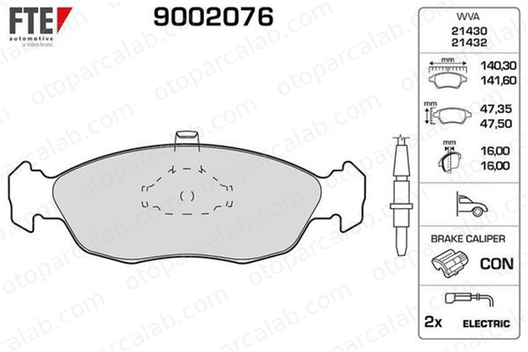 FTE 9002076 Fren Disk Balata Ön PEUGEOT 306 CITROËN XSARA 425103 425450