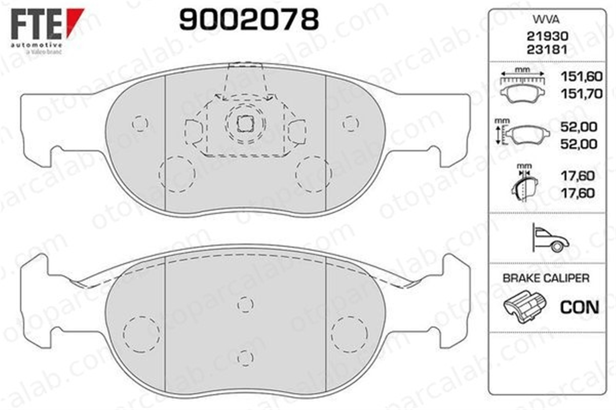 FTE 9002078 Fren Disk Balata Ön LANCIA Y FIAT PUNTO 9947891 9947934