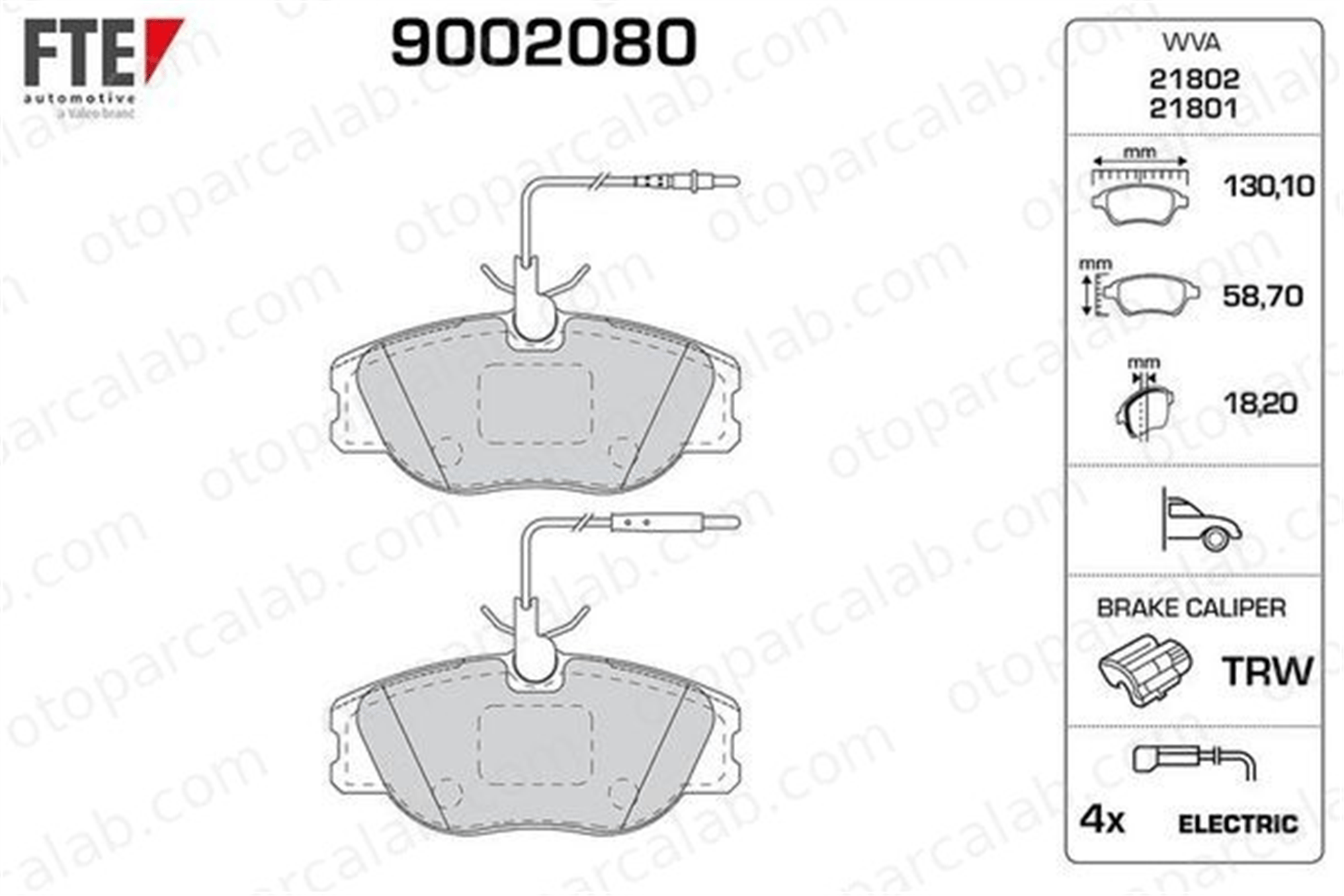 FTE 9002080 Fren Disk Balata Ön CITROËN EVASION MPV FIAT SCUDO Minibüs/Otobüs 1611458180 1617249280