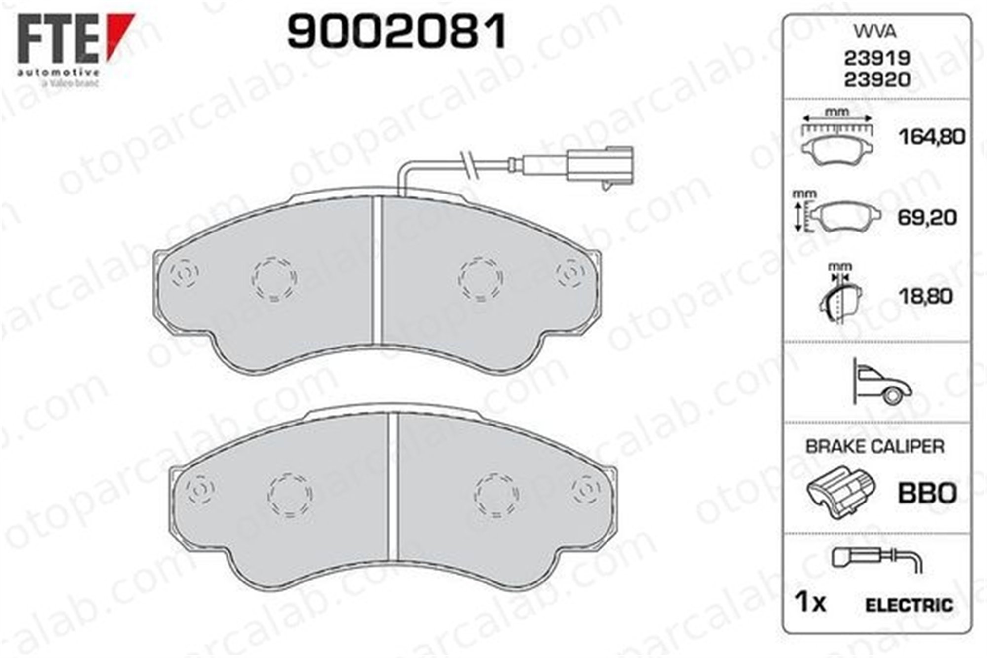 FTE 9002081 Fren Disk Balata Ön FIAT DUCATO Platform şasi DUCATO Minibüs/Otobüs 425245 425459