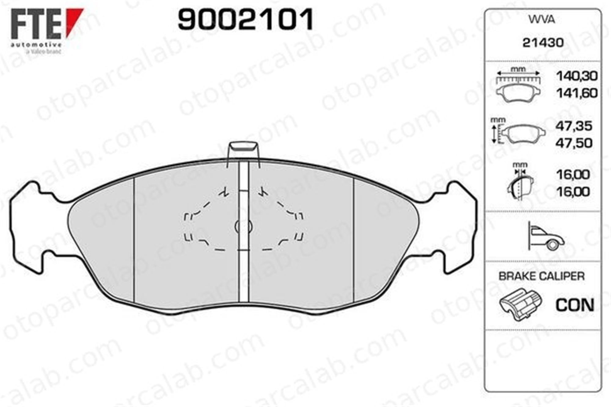 FTE 9002101 Fren Disk Balata Ön CITROËN SAXO XSARA 425138 425170