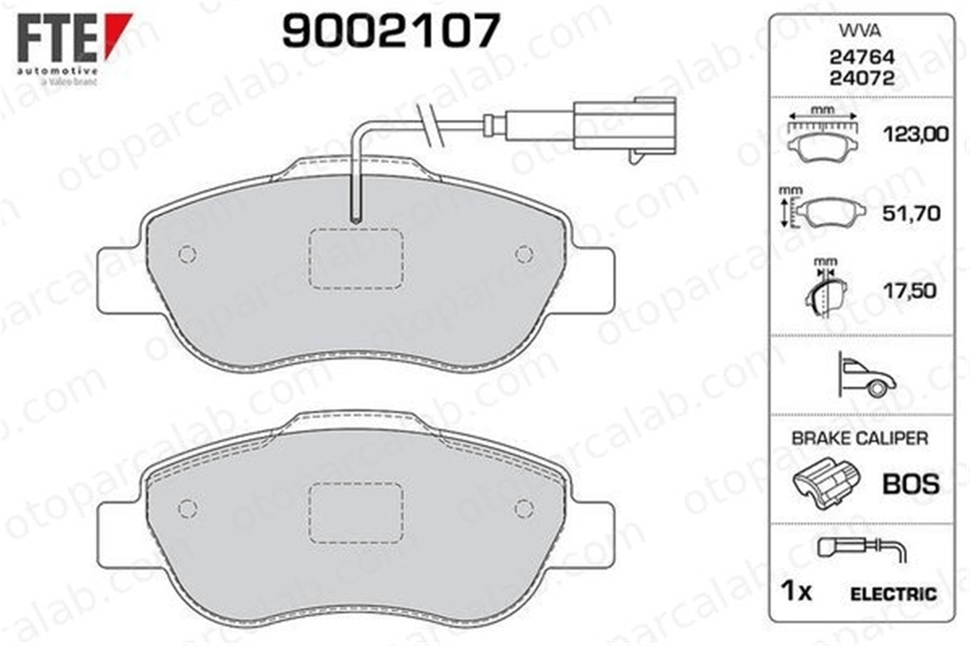 FTE 9002107 Fren Disk Balata Ön FIAT PANDA PANDA Kasa/eğik arka 1559697 71770058