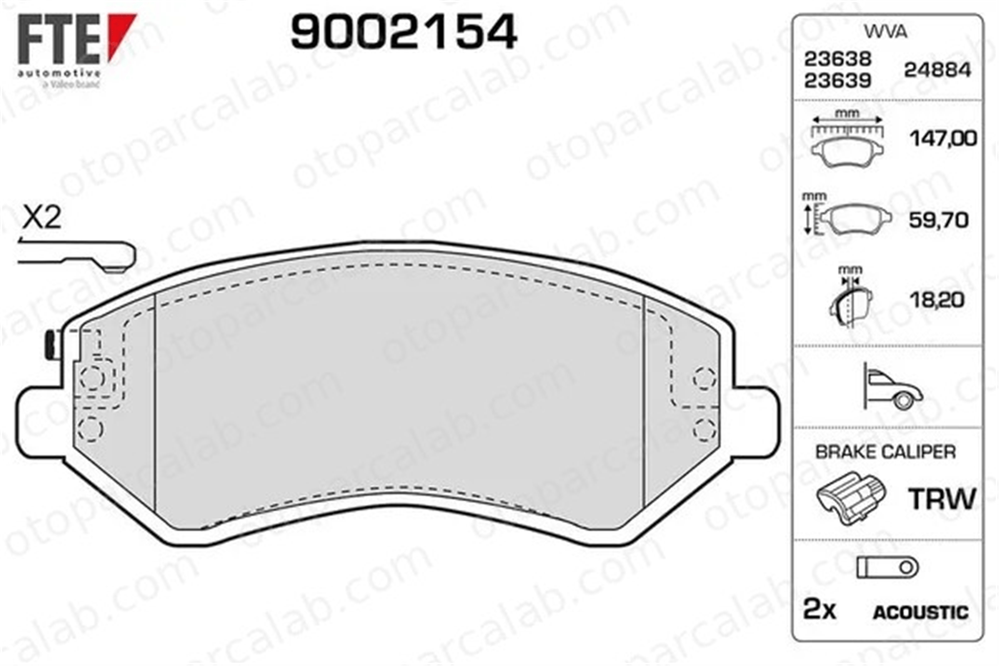 FTE 9002154 Fren Disk Balata Ön JEEP CHEROKEE GRAND CHEROKEE II 5019984AA 5139899AA