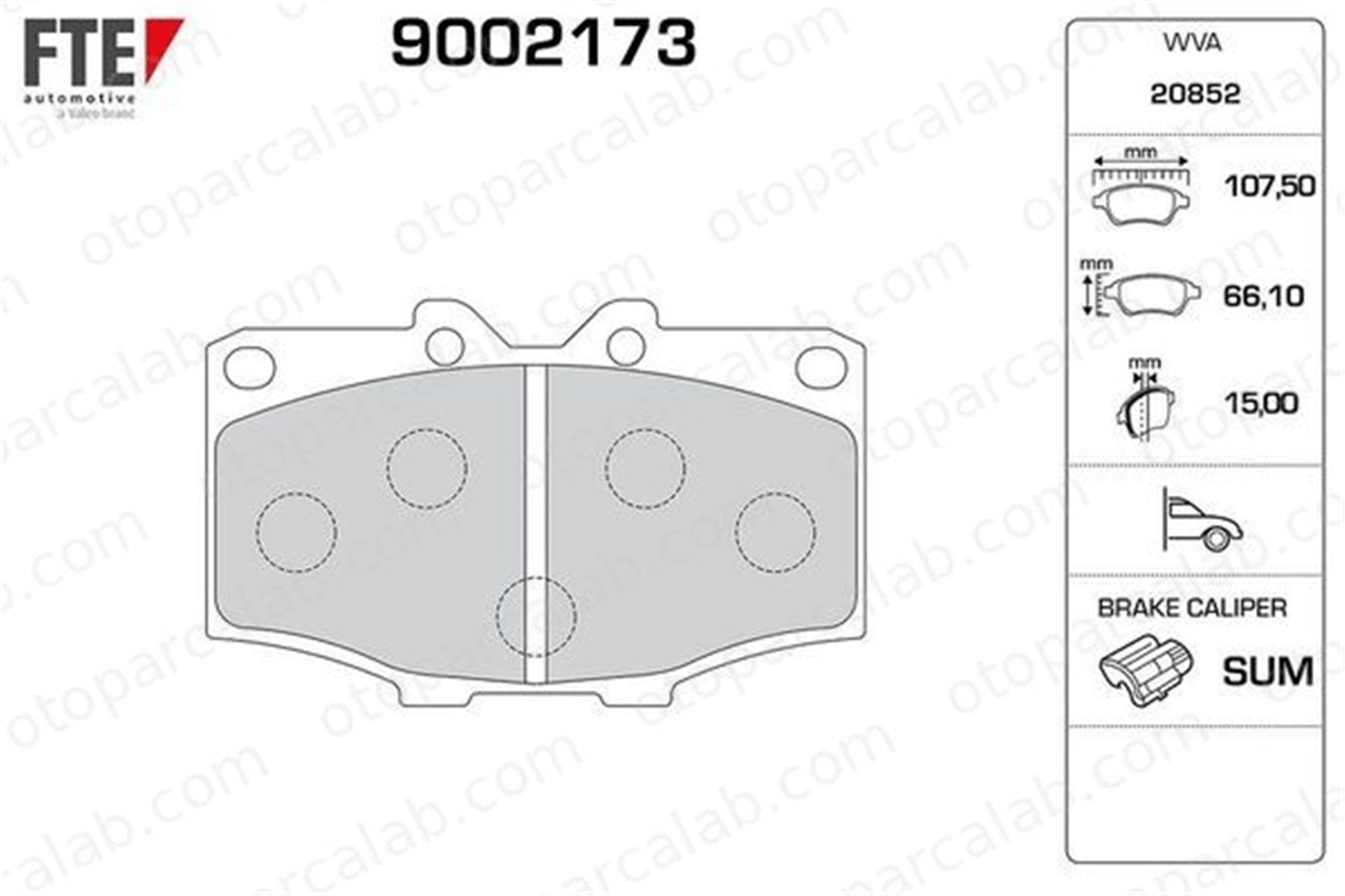 FTE 9002173 Fren Disk Balata Ön TOYOTA LAND CRUISER LAND CRUISER Pick-up 446535090 446535170