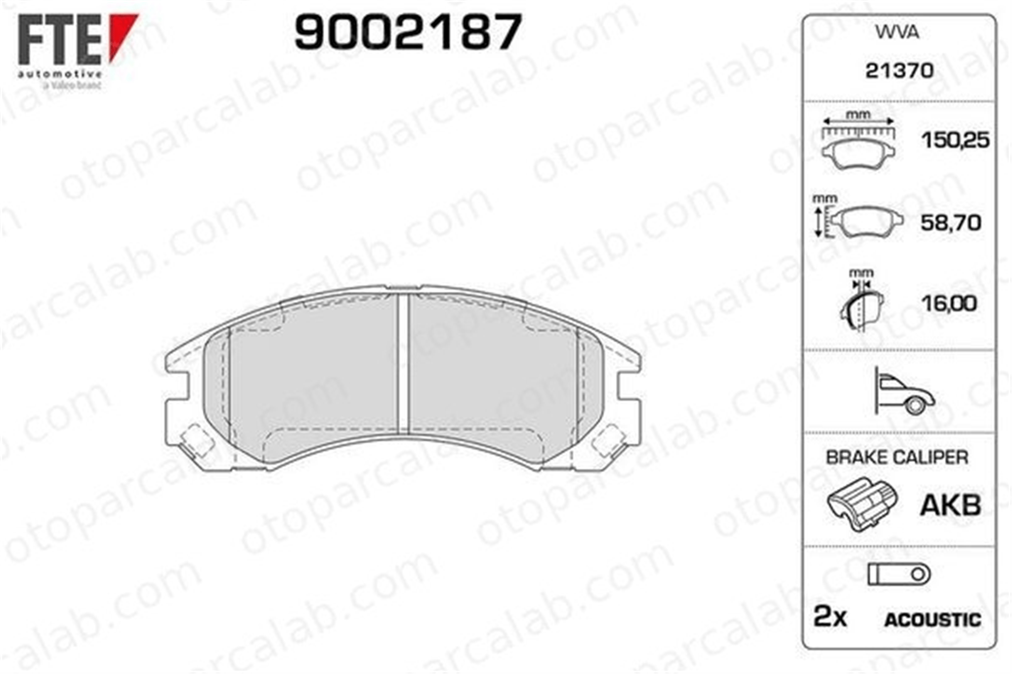 FTE 9002187 Fren Disk Balata Ön CITROËN C-CROSSER PEUGEOT 4007 1620368480 425388