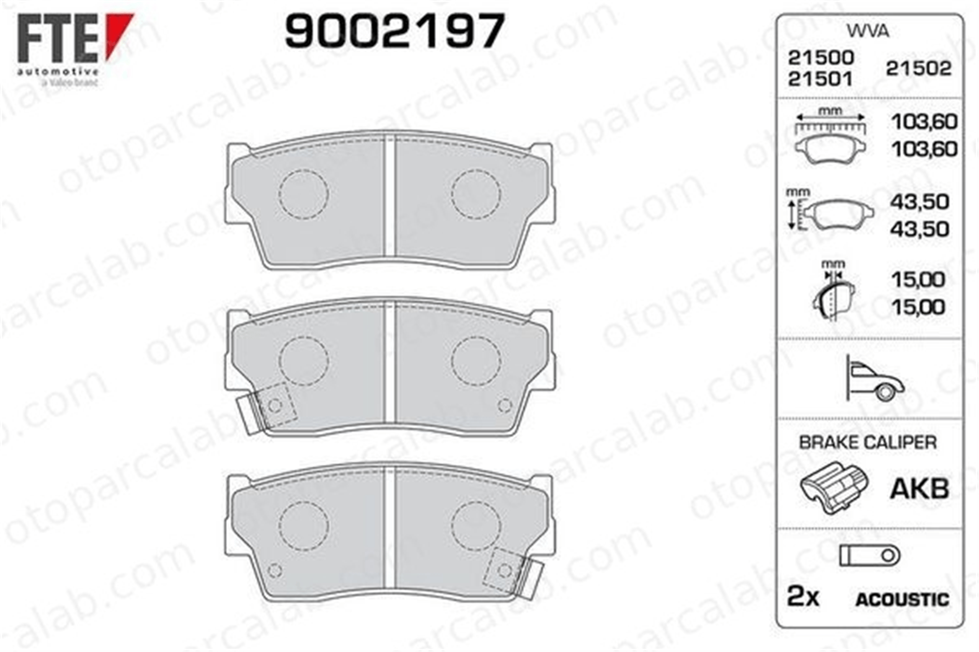 FTE 9002197 Fren Disk Balata Ön SUZUKI VITARA Cabrio VITARA 55200 63810