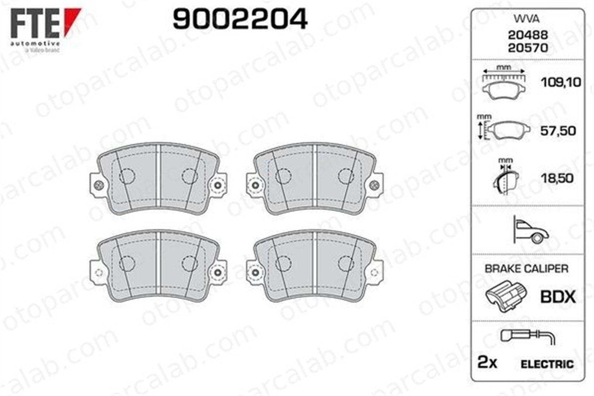 FTE 9002204 Fren Disk Balata Ön RENAULT TRAFIC Panelvan/Van TRAFIC Platform şasi 7701208265 4320272
