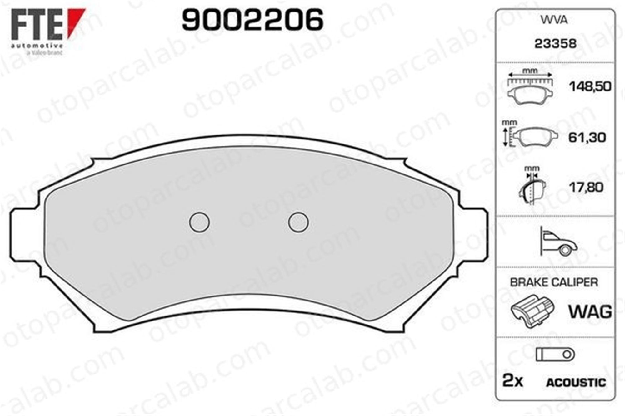 FTE 9002206 Fren Disk Balata Ön CHEVROLET TRANS SPORT OPEL SINTRA 1605067 1605384