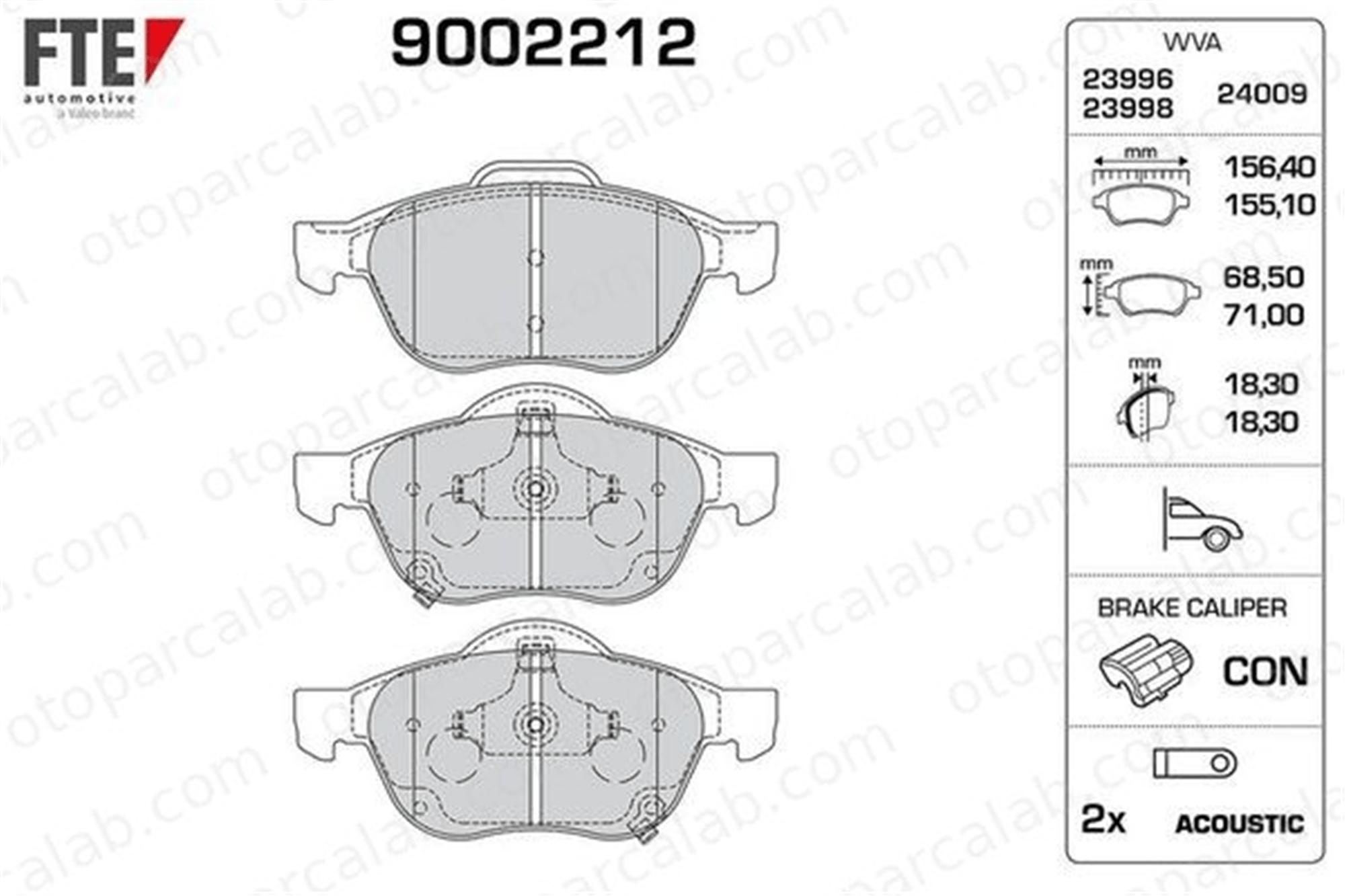 FTE 9002212 Fren Disk Balata Ön TOYOTA AVENSIS AVENSIS Liftback 446505050 446505070