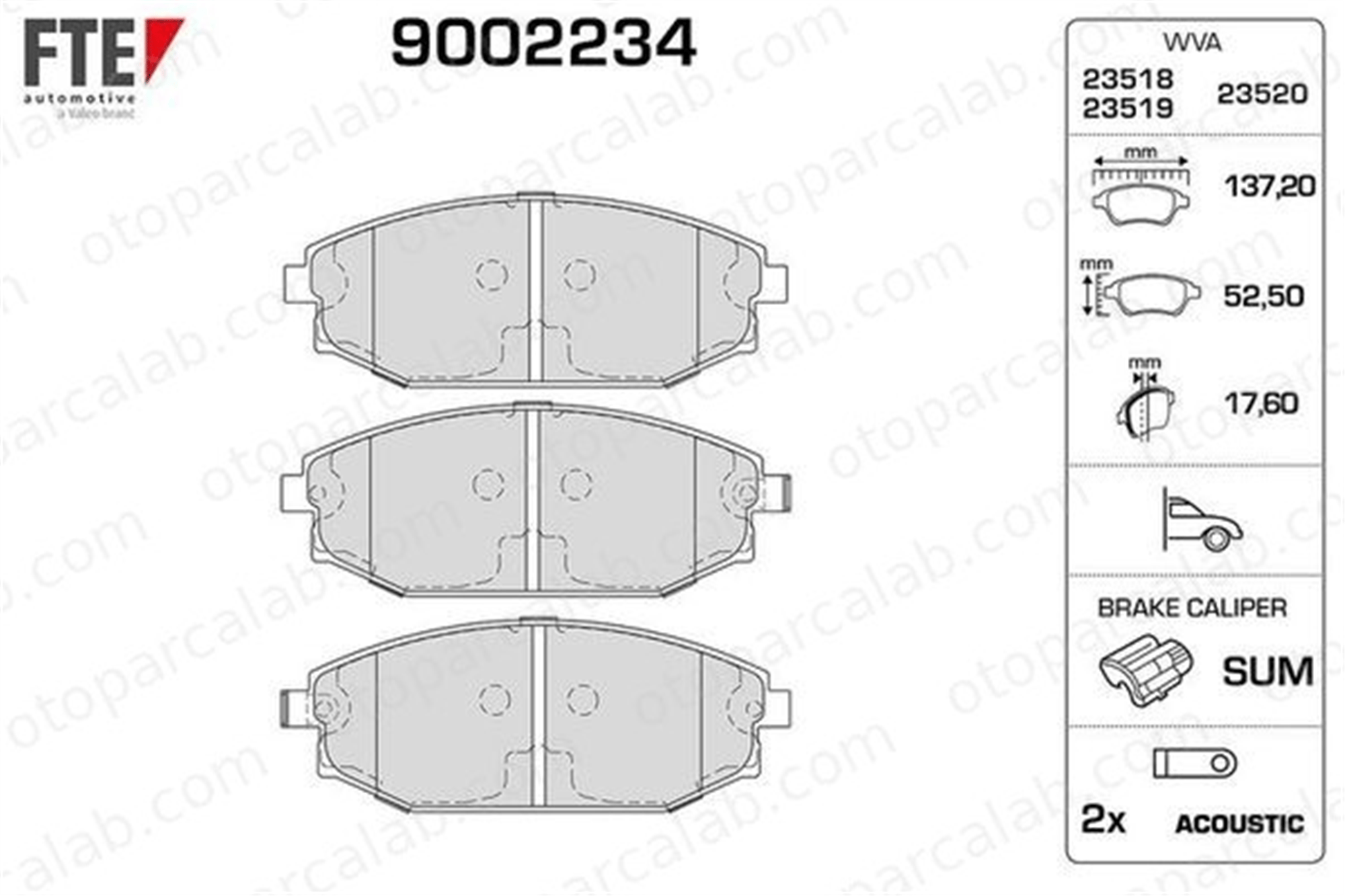 FTE 9002234 Fren Disk Balata Ön HYUNDAI GALLOPER II 58101M1A00 S2000100