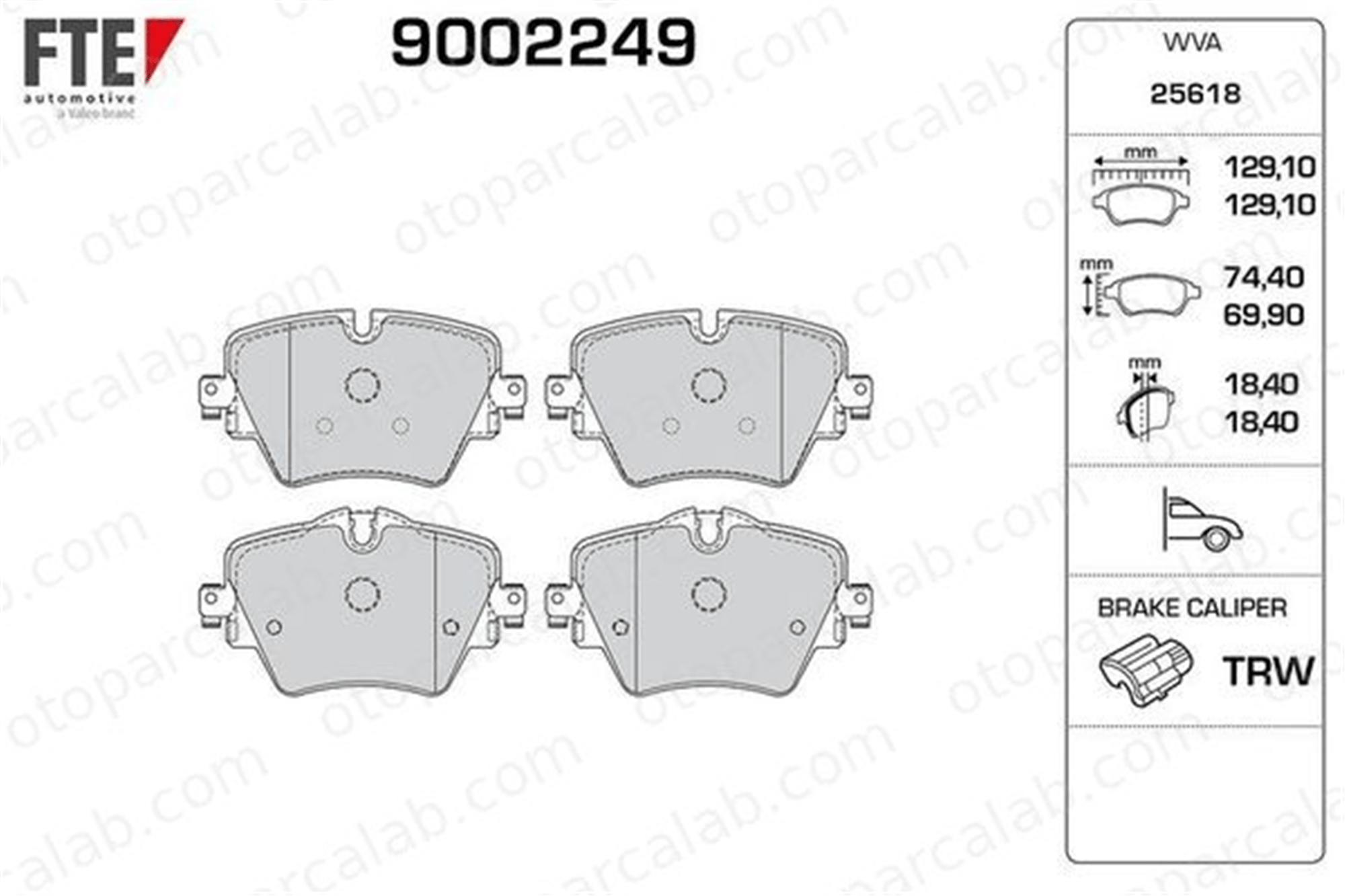 FTE 9002249 Fren Disk Balata Ön BMW 5 X1 34106860019 341068844