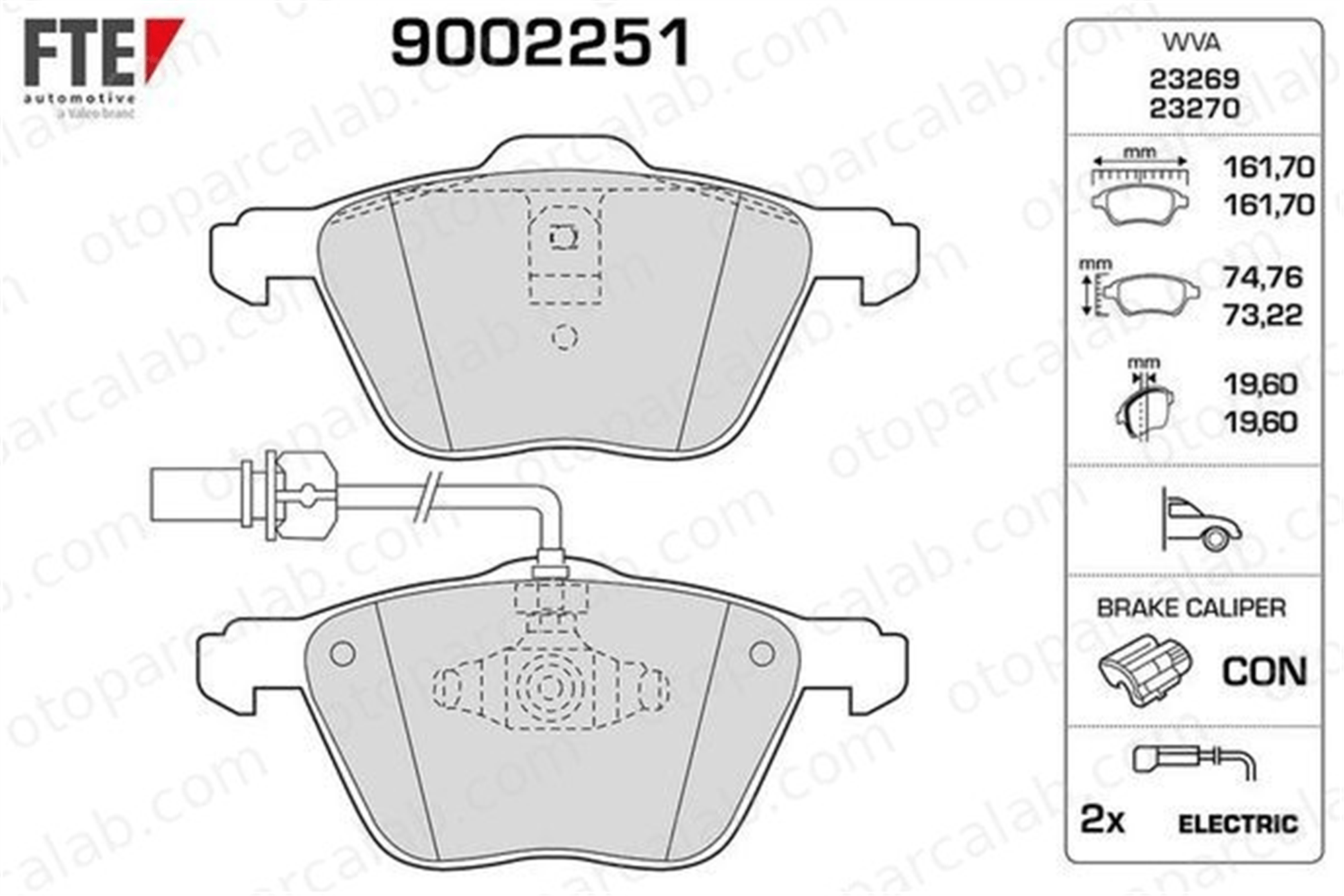 FTE 9002251 Fren Disk Balata Ön VW SHARAN SEAT ALHAMBRA 1205696 7M3698151A